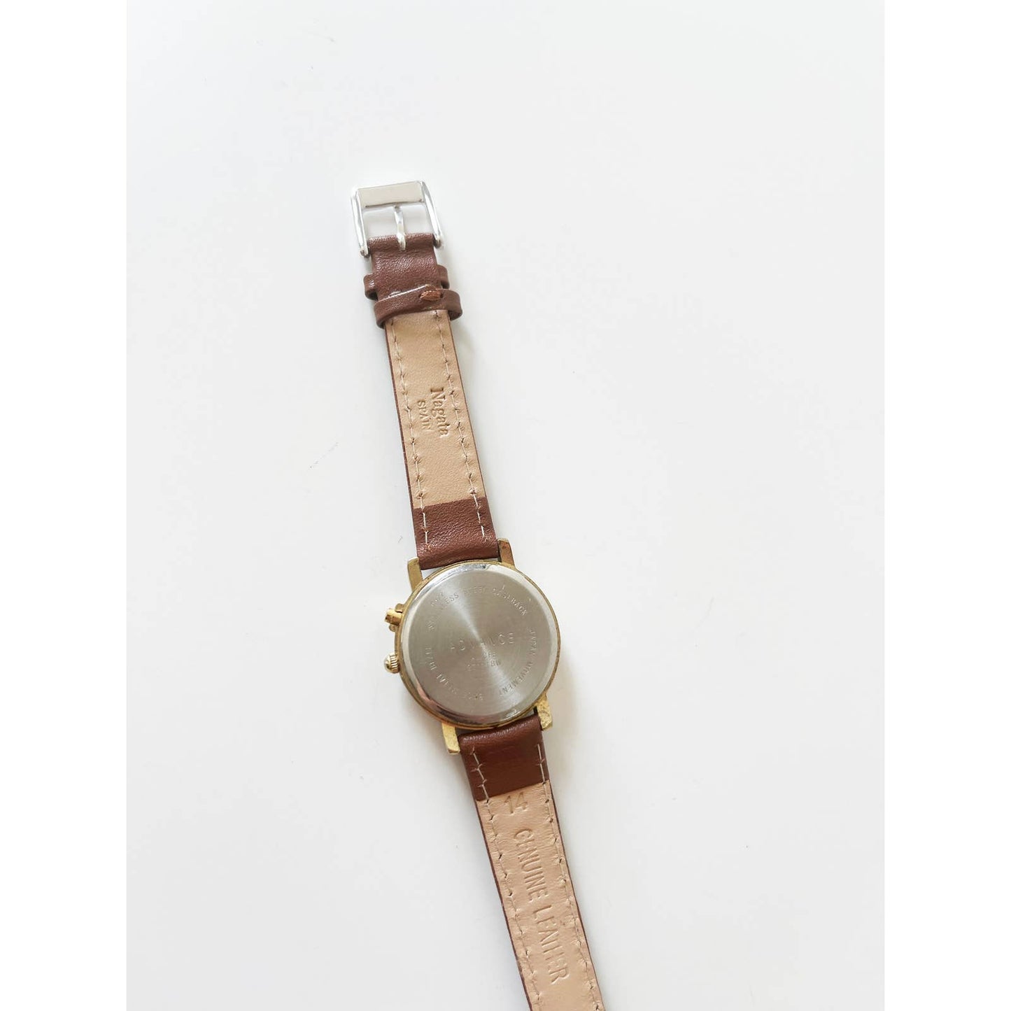 Vintage Brown Leather Watch with Silver and Gold Details | New Band and Battery
