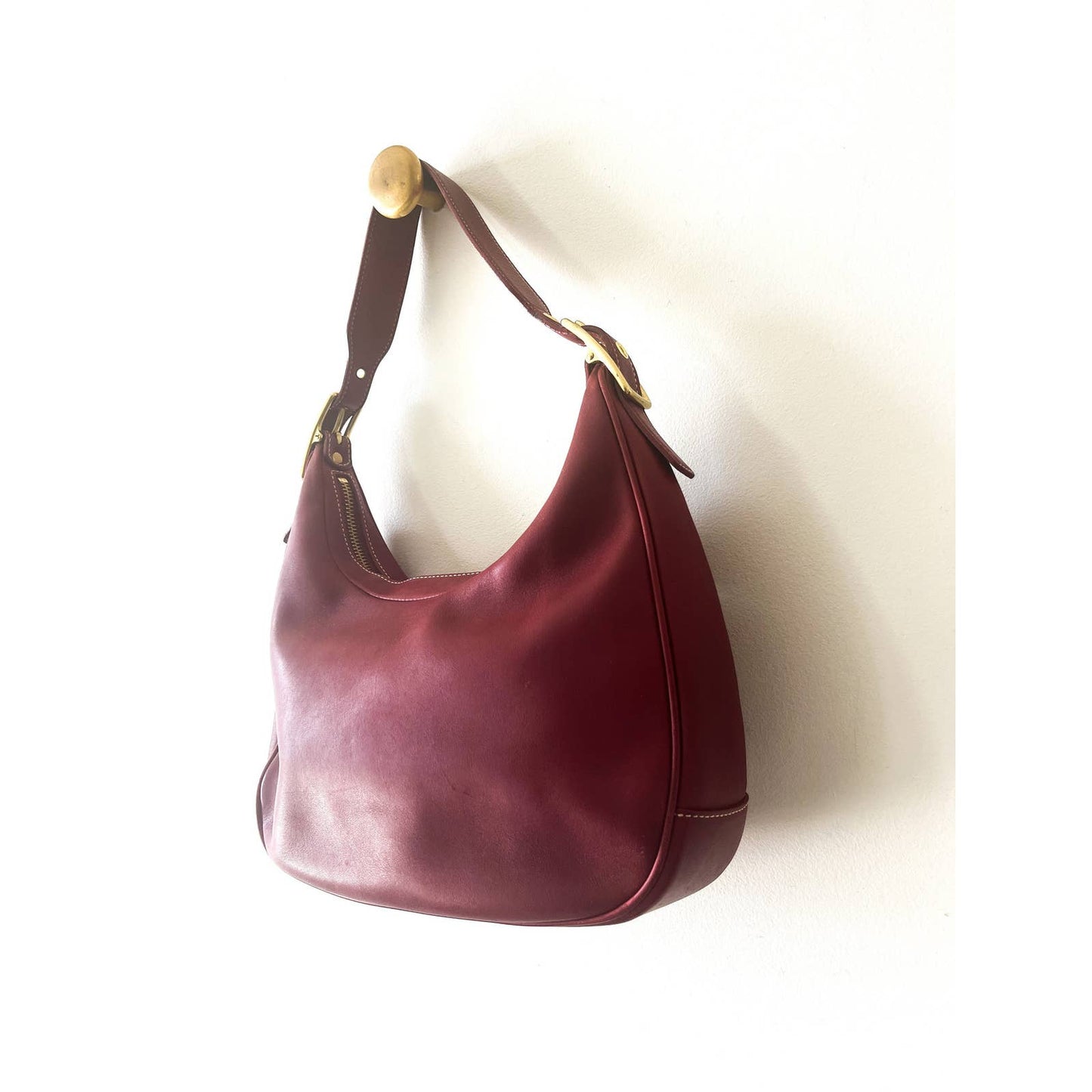 Vintage Red Coach Shoulder Bag | Gold Buckle Ergo Style Coach Bag | Y2k Modern Purse