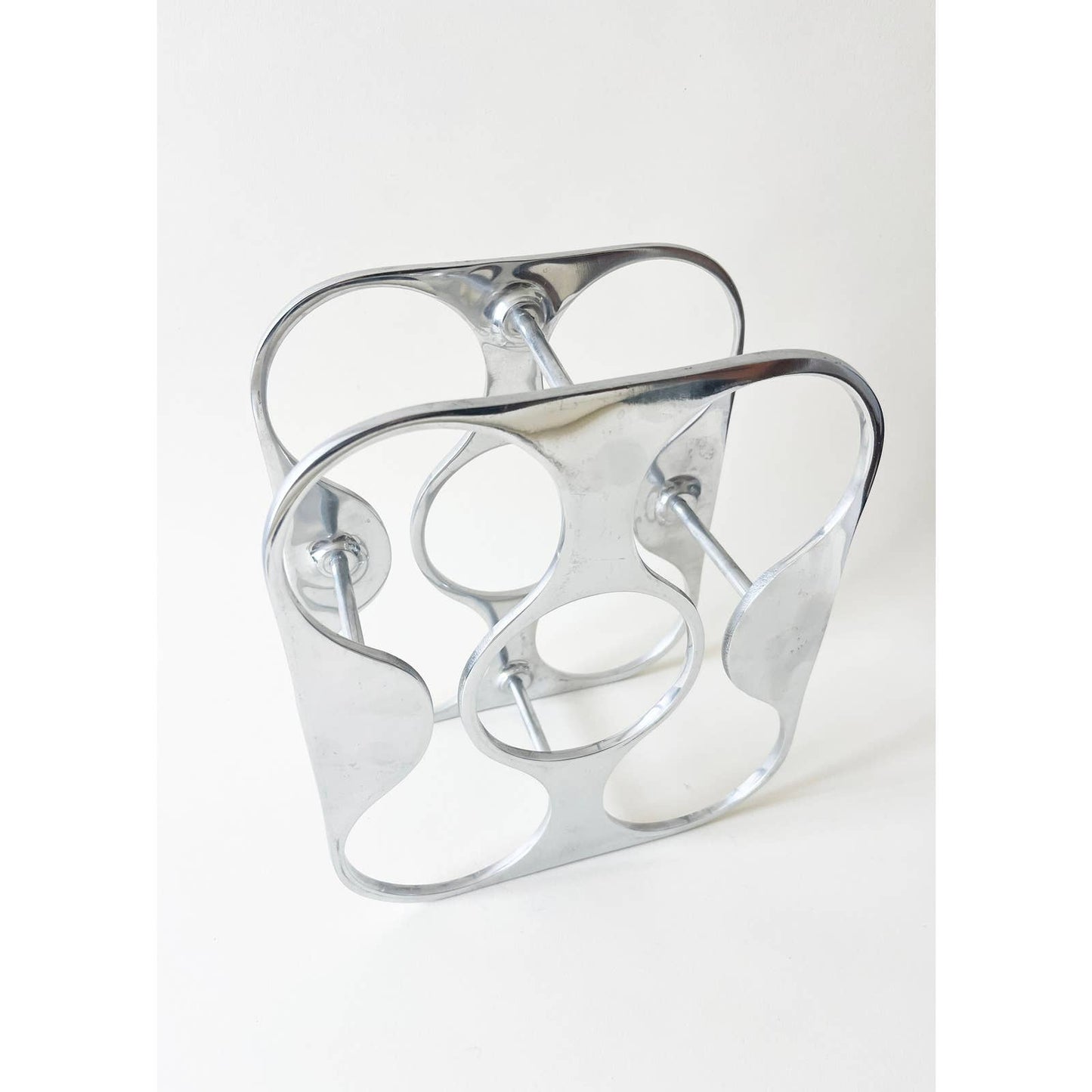 Vintage Silver Square Wine Rack | Modern Wine Shelf