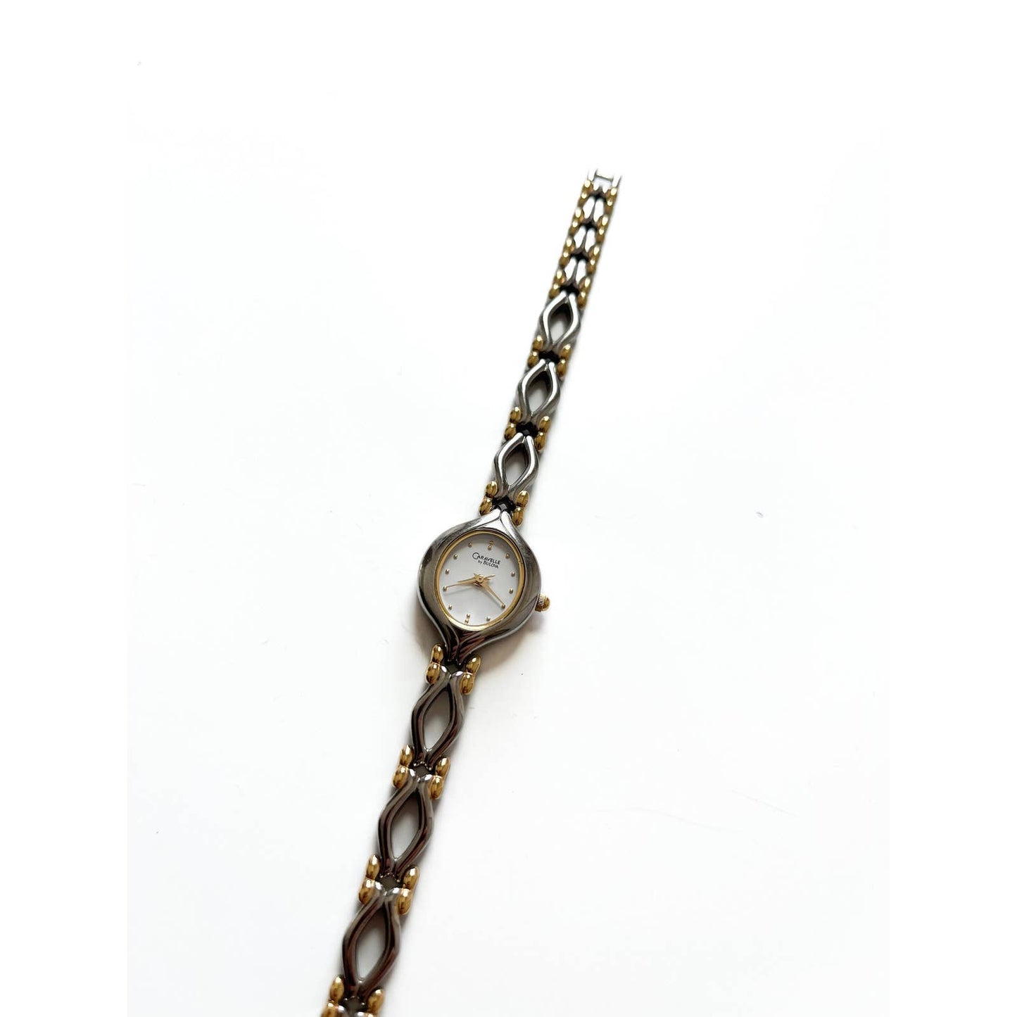 Vintage Two Tone Oval Bulova Bracelet Watch