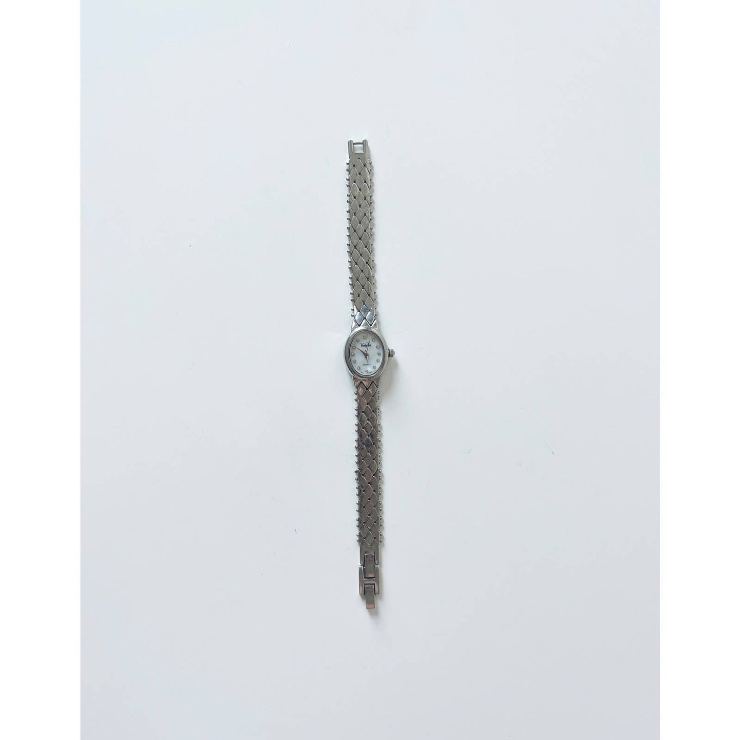 Vintage Silver Watch with Pearl Face
