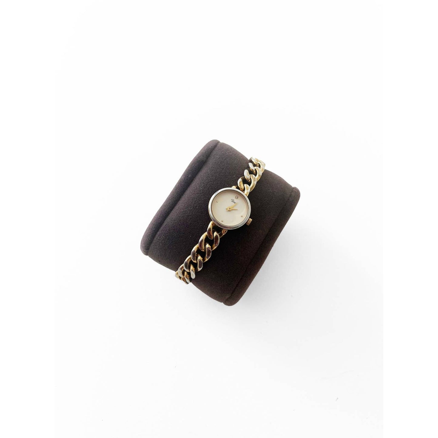 Vintage Gold Timex Watch with Chain Band