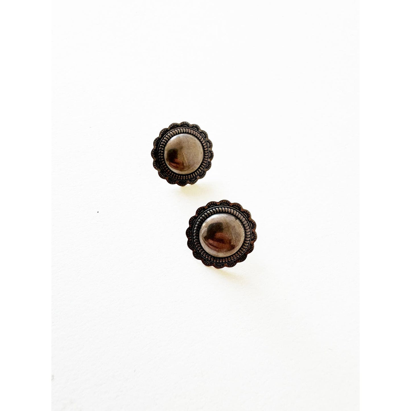 Vintage Sterling Silver Western Stud Earrings