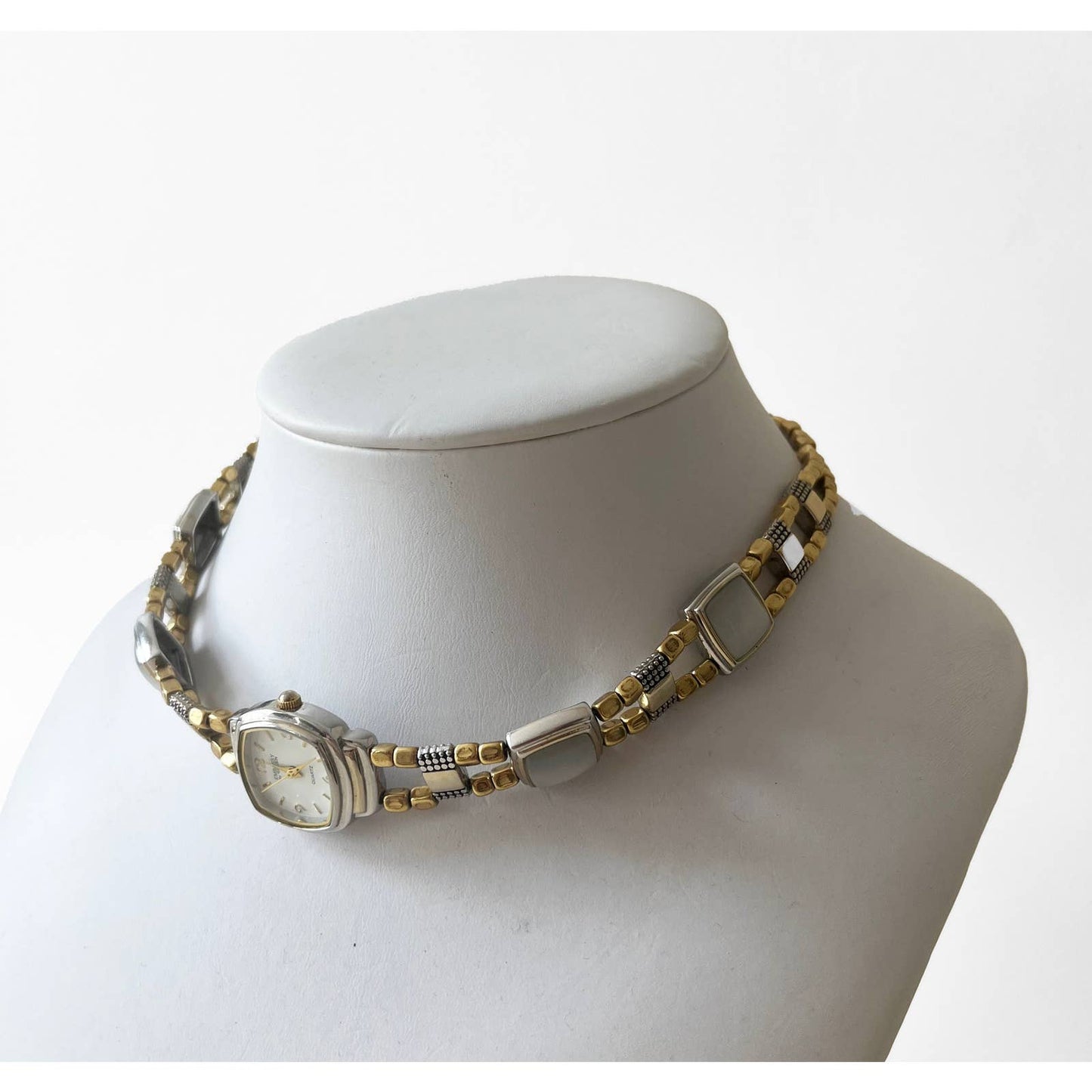Watch Necklace | Vintage One of a Kind Watch Choker with Brass and Silver Details