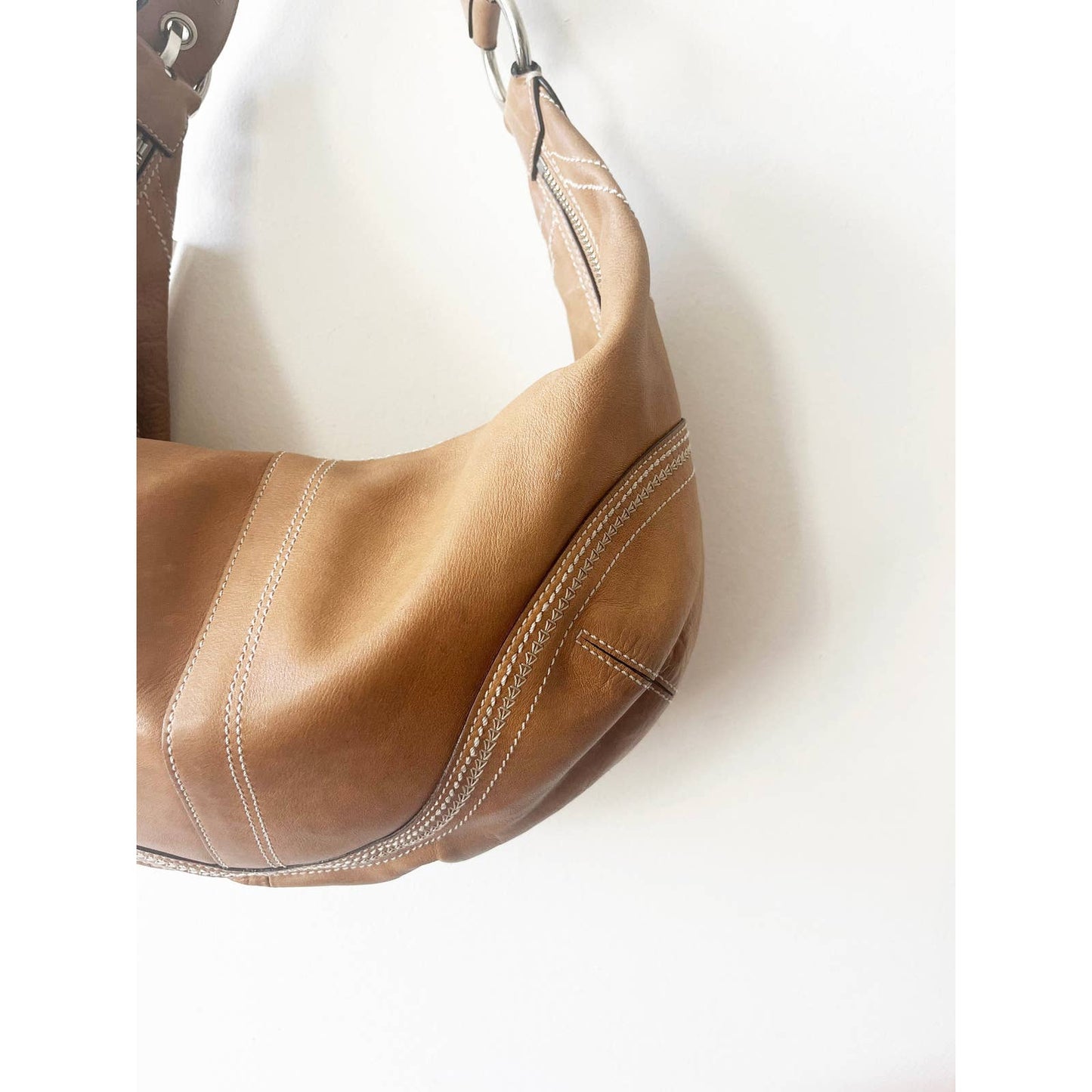 Vintage Coach Large Tan Leather Bag