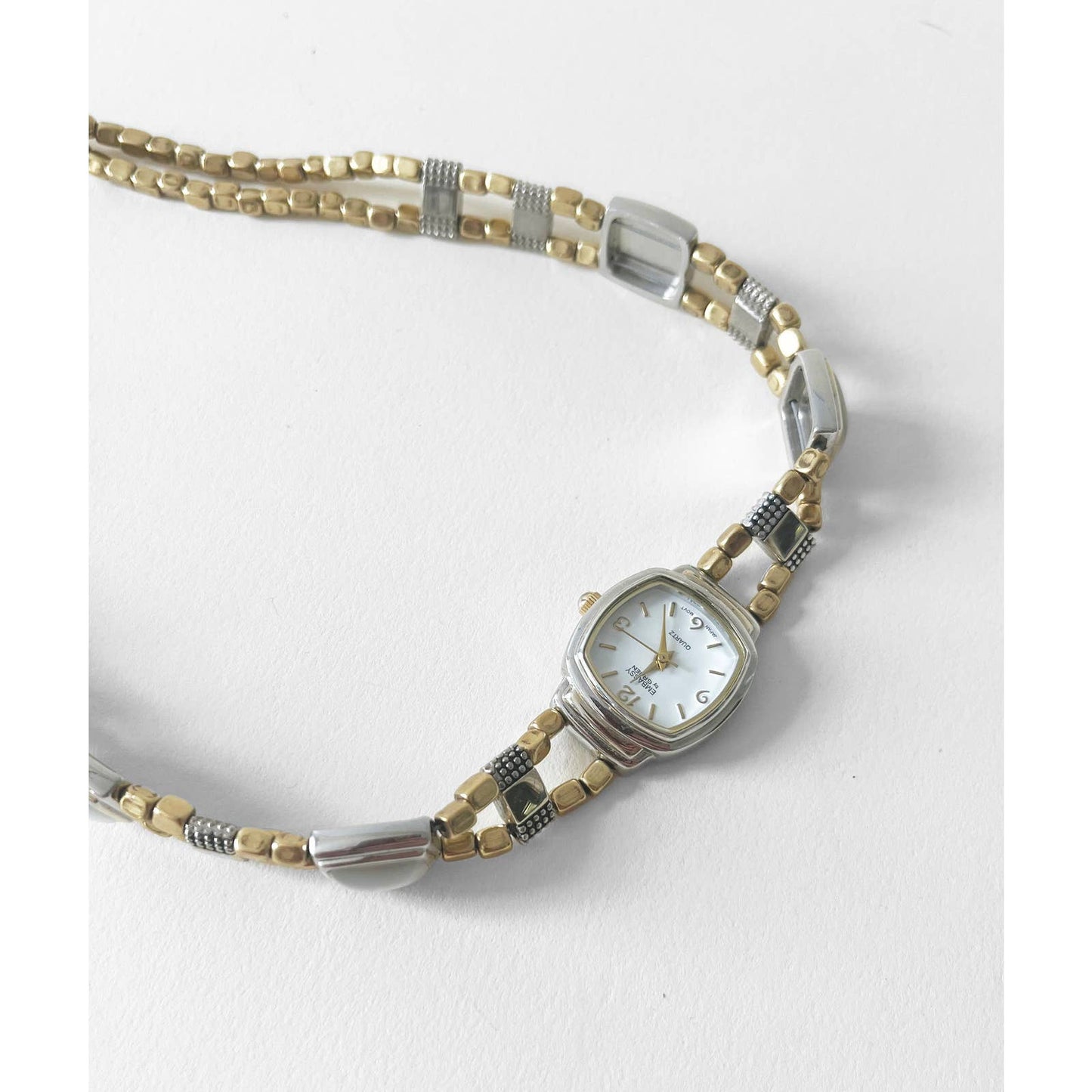 Watch Necklace | Vintage One of a Kind Watch Choker with Brass and Silver Details