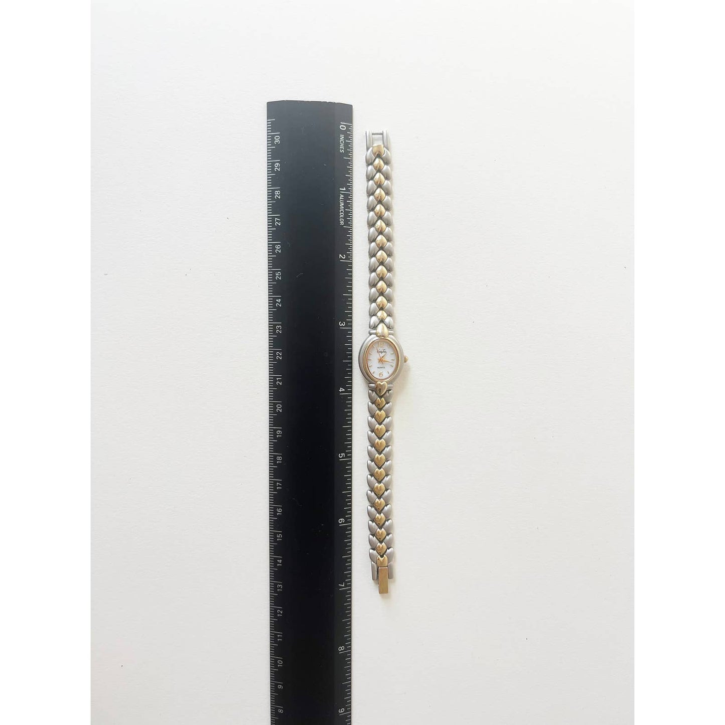 Vintage Two Tone 90s Watch with Heart Details