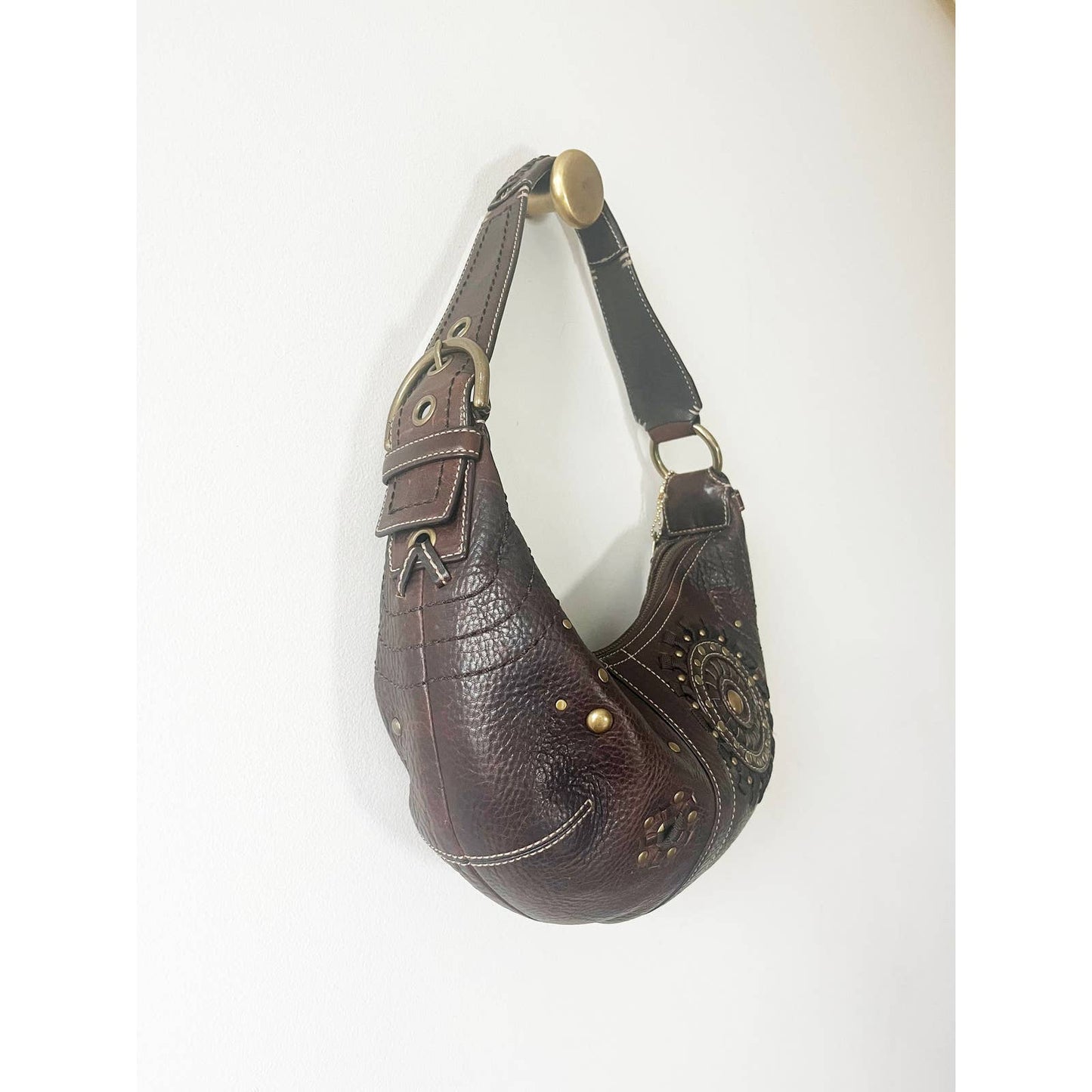 Vintage Coach Mini Boho Brown Leather Bag