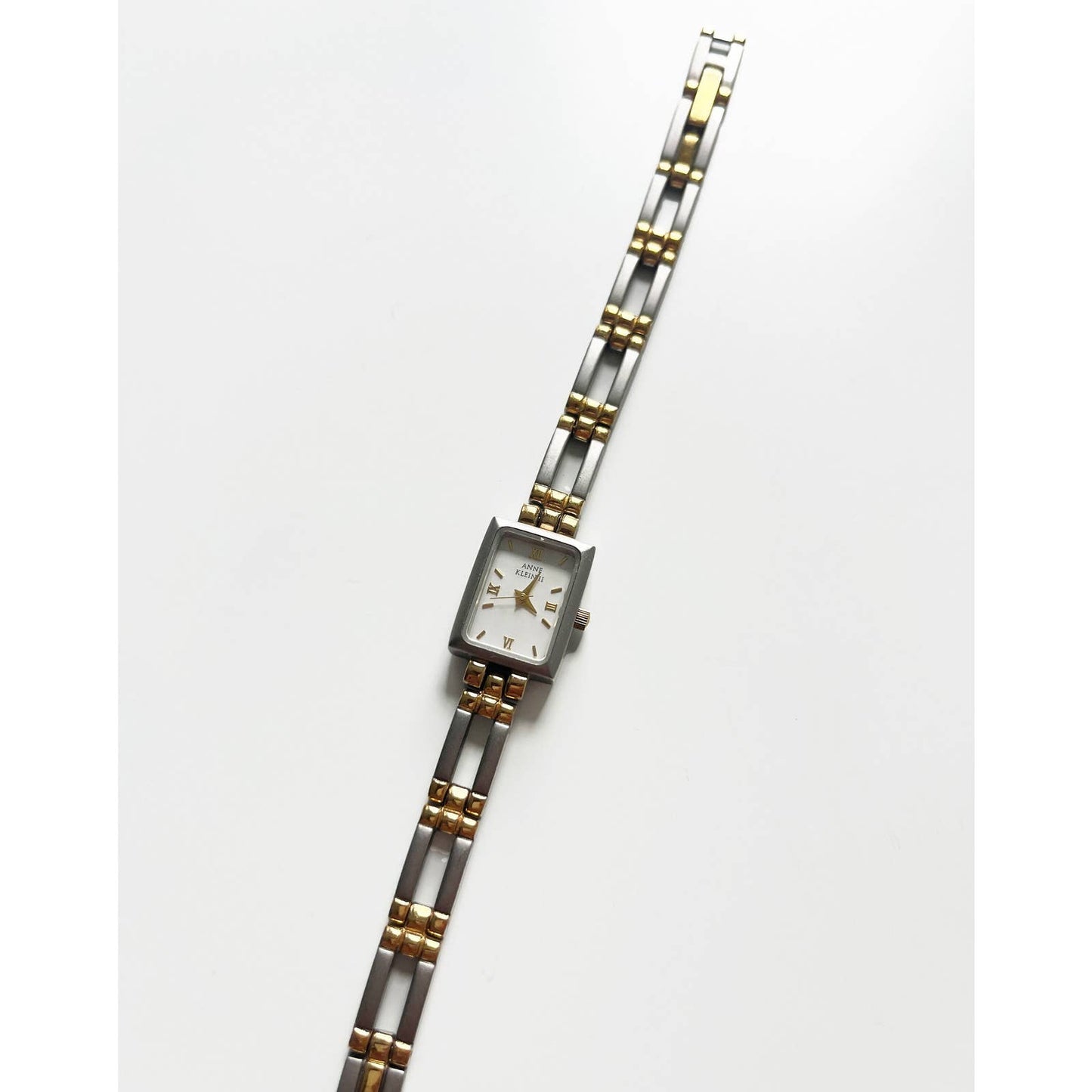 Vintage Two Tone Rectangular Bracelet Watch