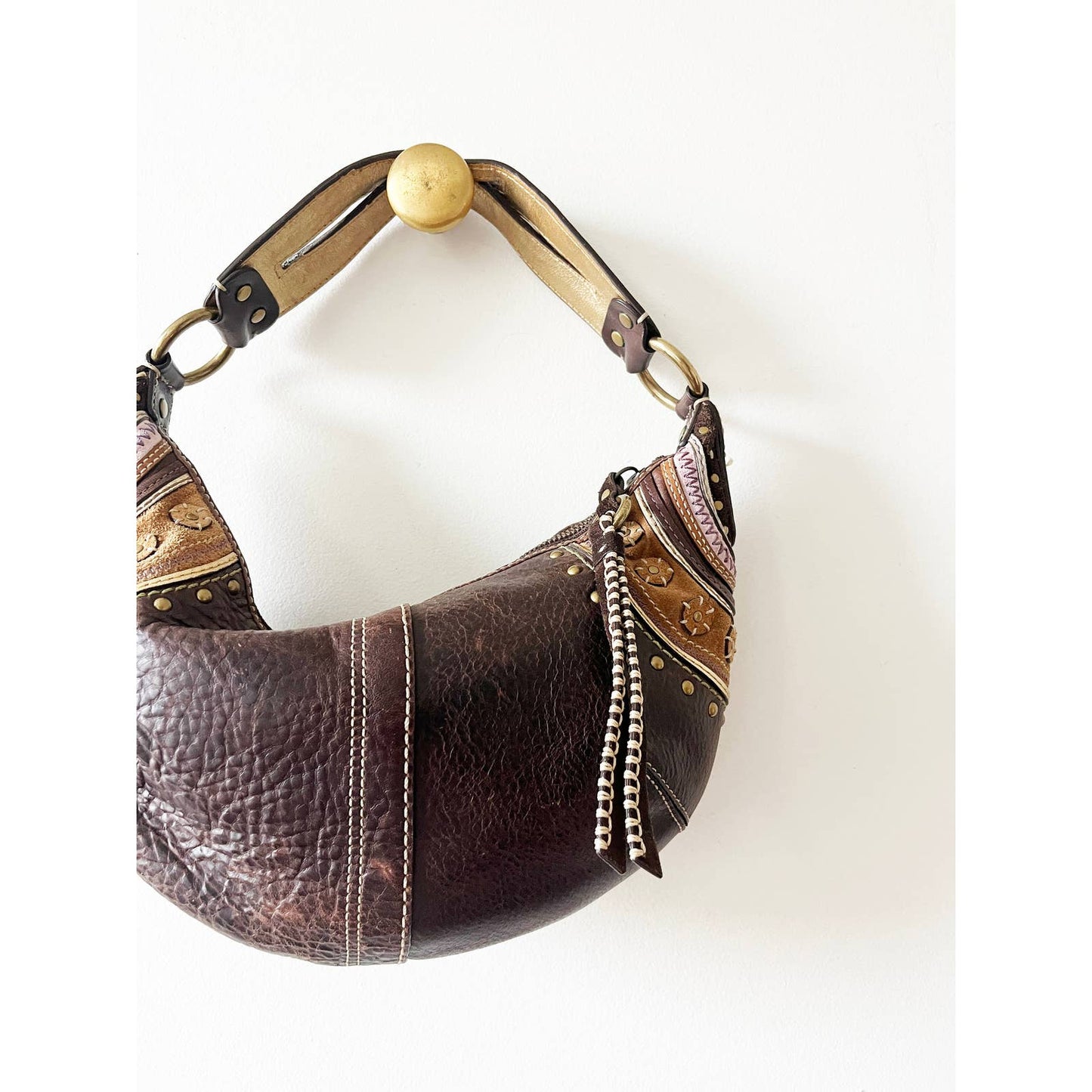 Vintage Coach Small Boho Brown Leather Bag