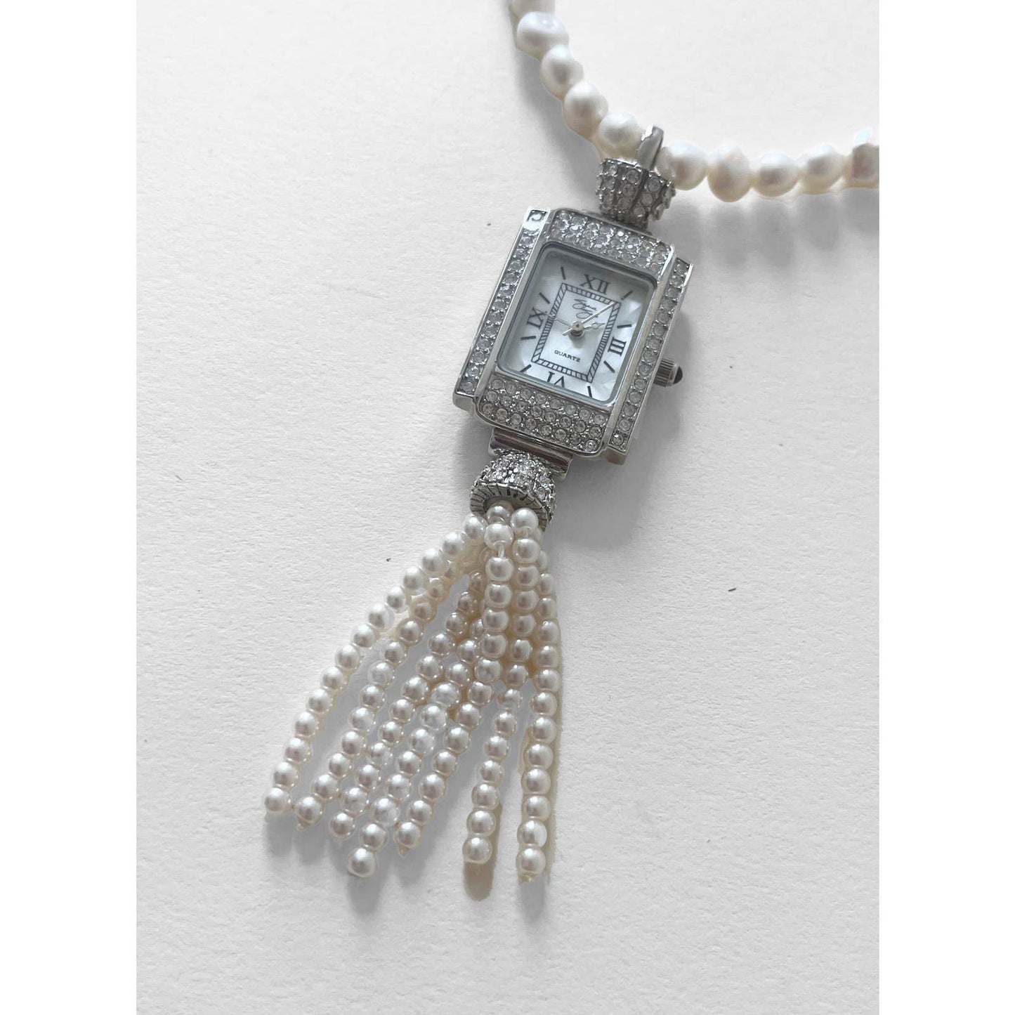 Watch Necklace | Vintage One of a Kind Watch Choker with Pearl Details