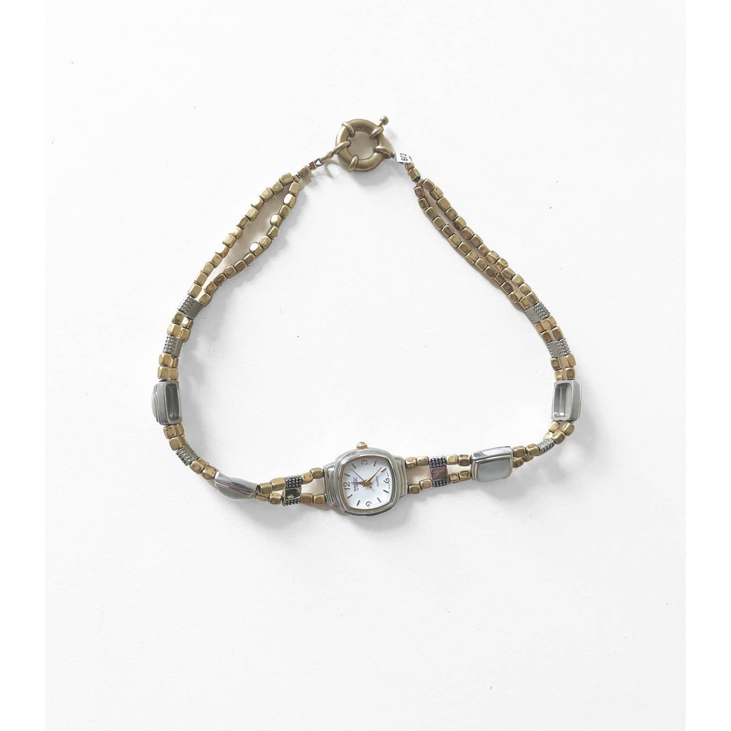Watch Necklace | Vintage One of a Kind Watch Choker with Brass and Silver Details