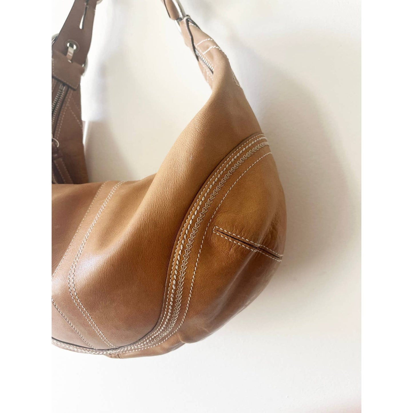 Vintage Coach Large Tan Leather Bag