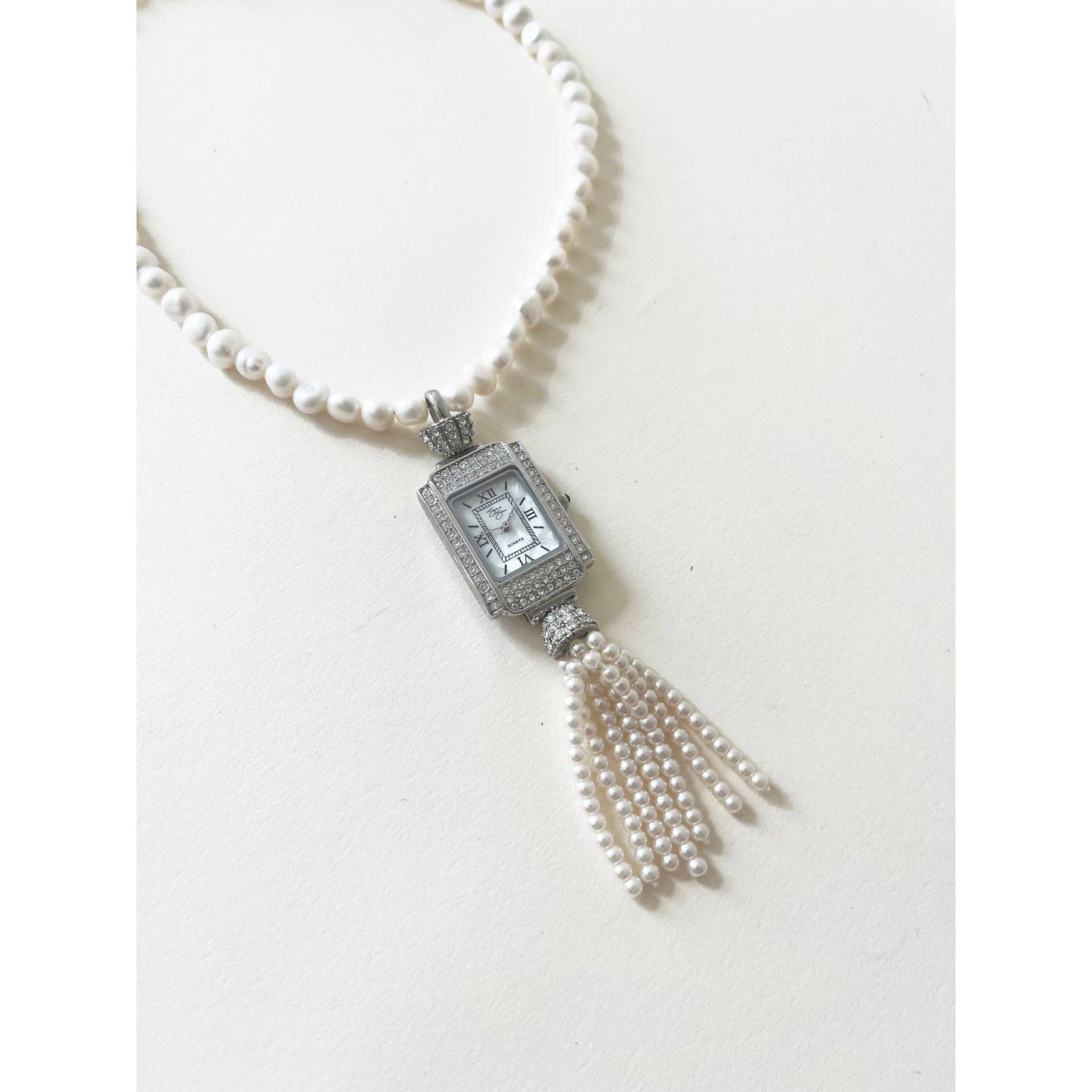 Watch Necklace | Vintage One of a Kind Watch Choker with Pearl Details
