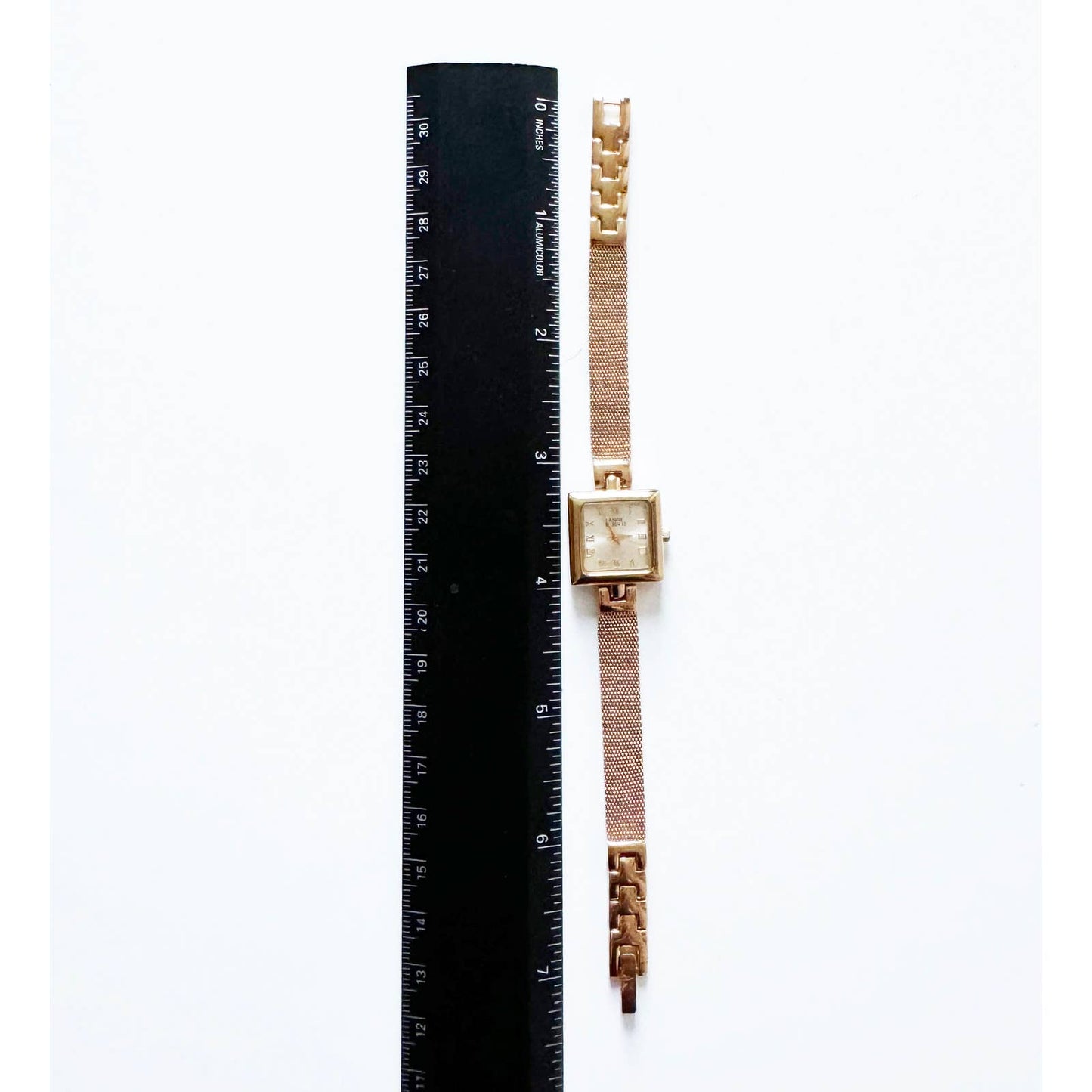 Vintage Small Gold Watch with Square Face | Anne Klein