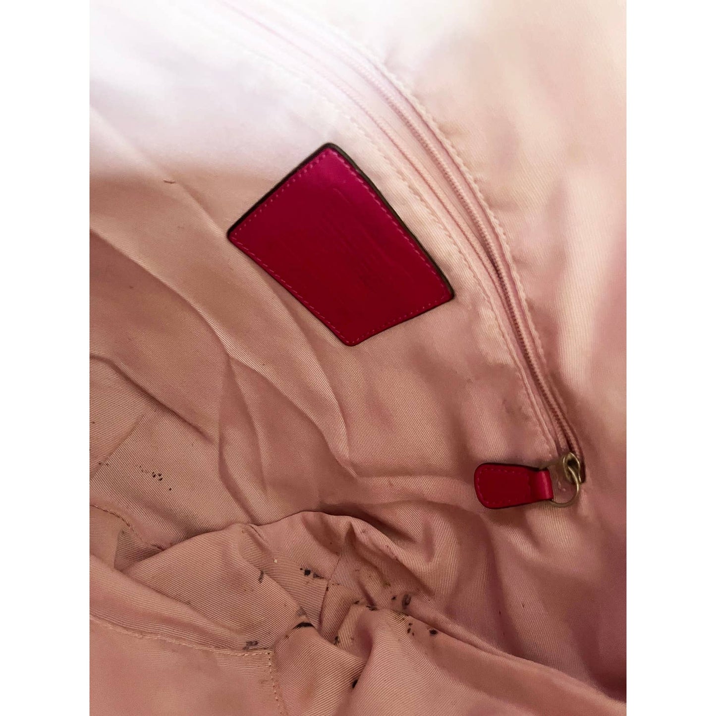 Vintage Coach Large Logo Pink Boho Leather Bag
