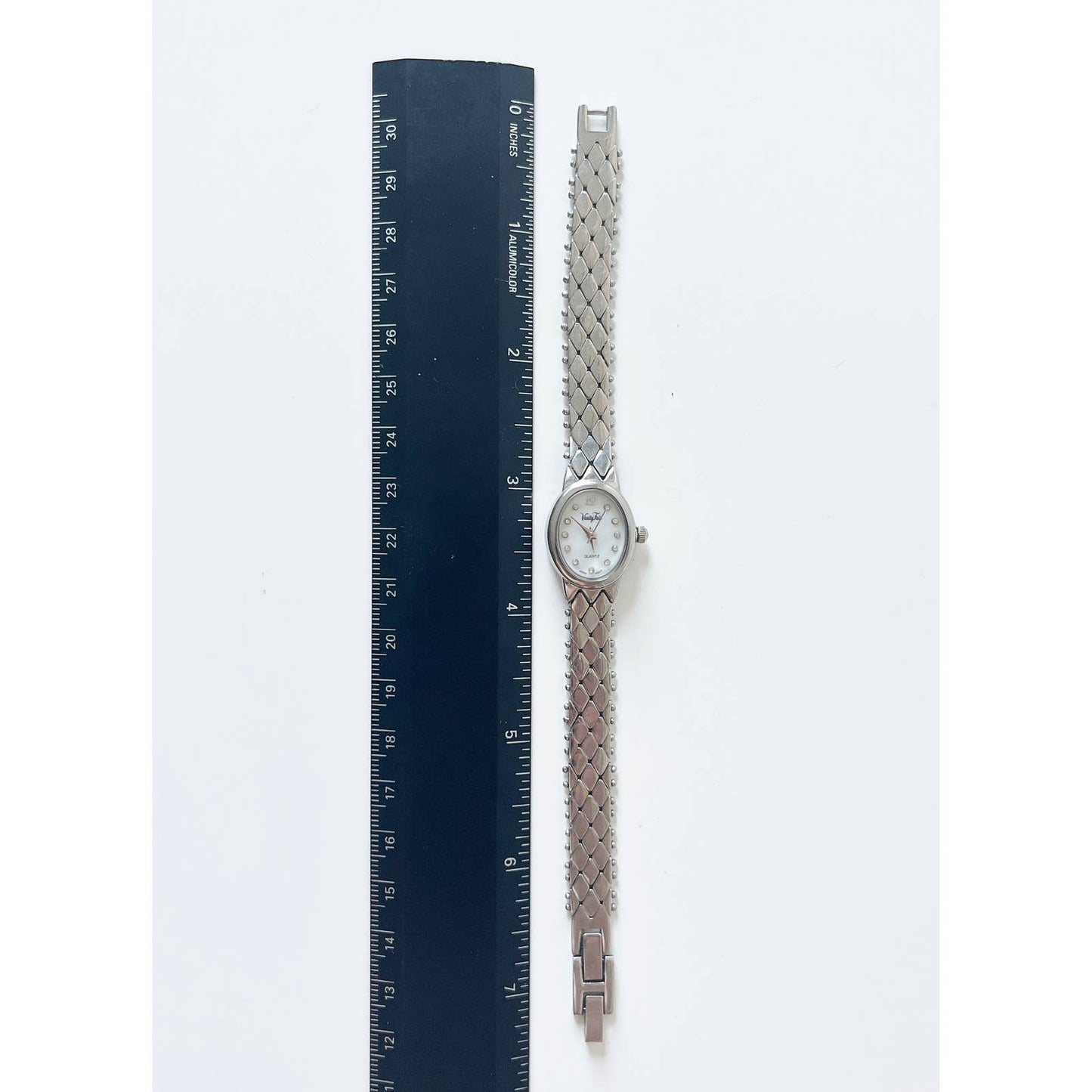 Vintage Silver Watch with Pearl Face