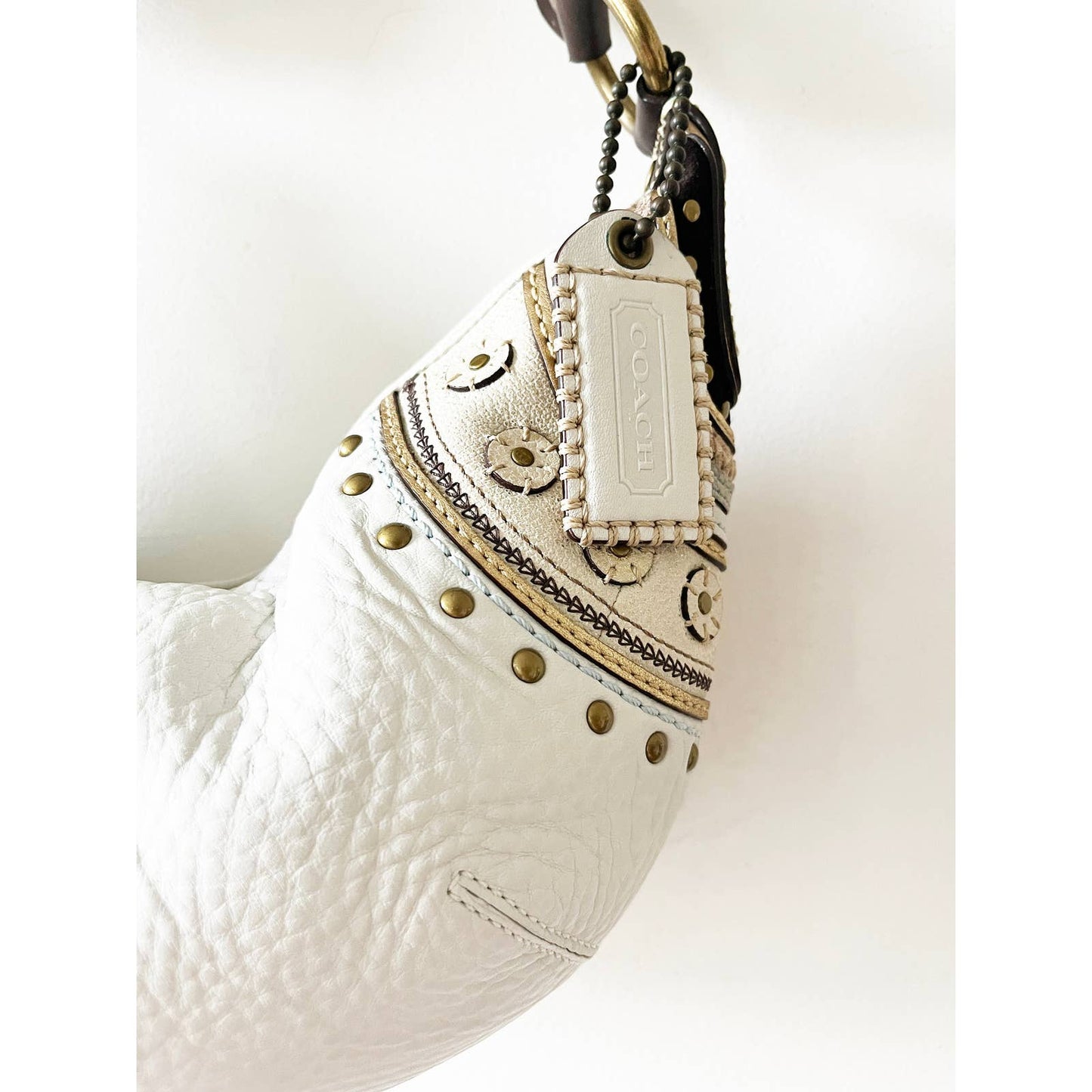 Vintage White Boho Coach Handbag Rare