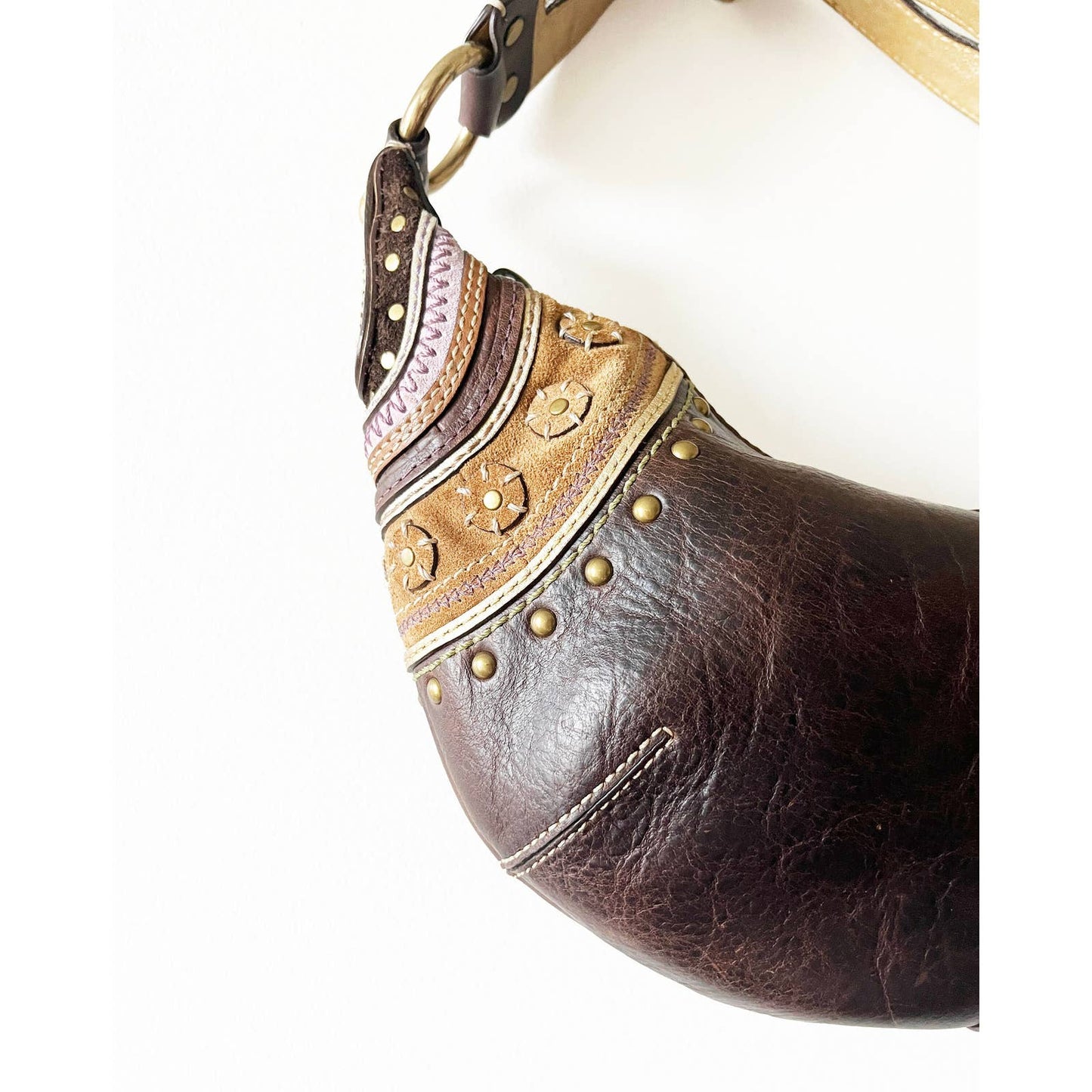 Vintage Coach Small Boho Brown Leather Bag
