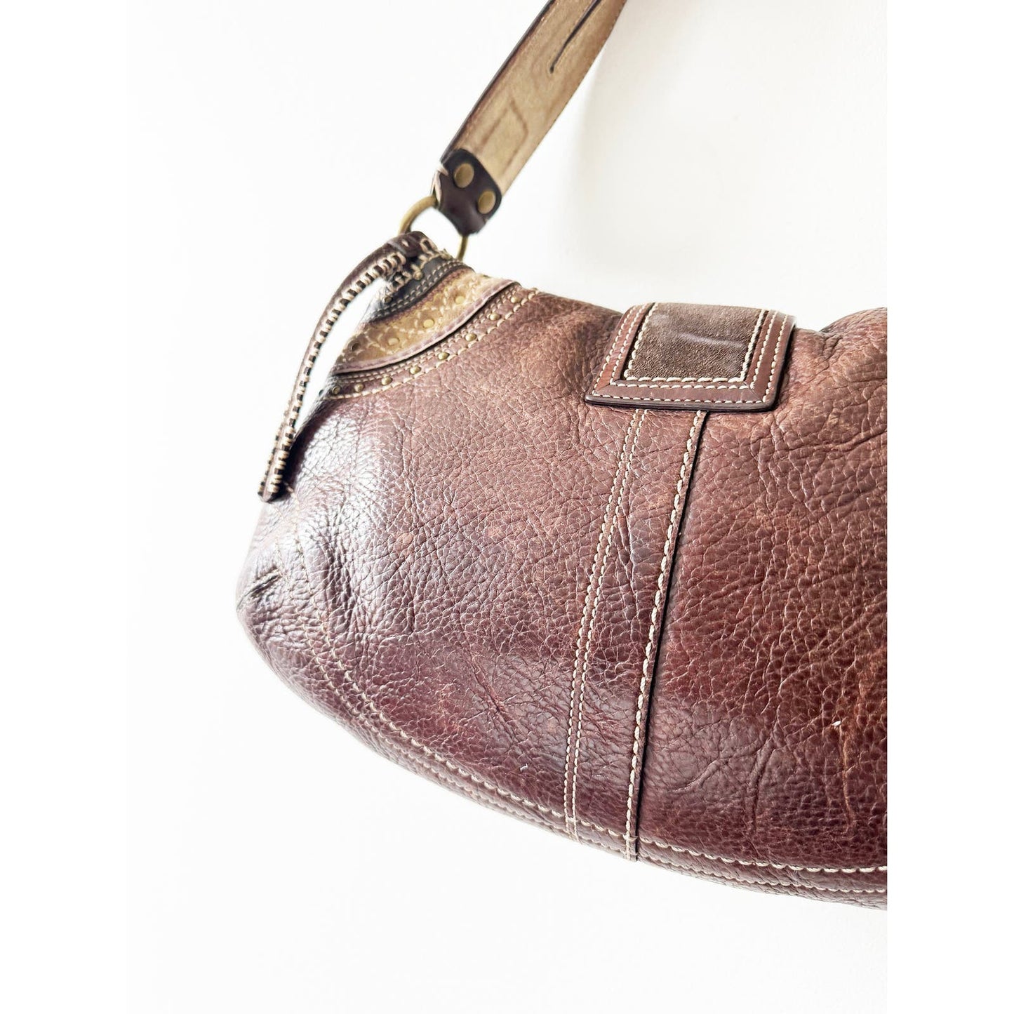 Vintage Coach Small Boho Brown Leather Bag