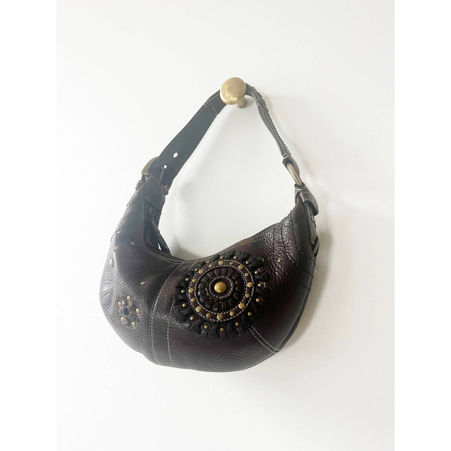 Vintage Coach Mini Boho Brown Leather Bag
