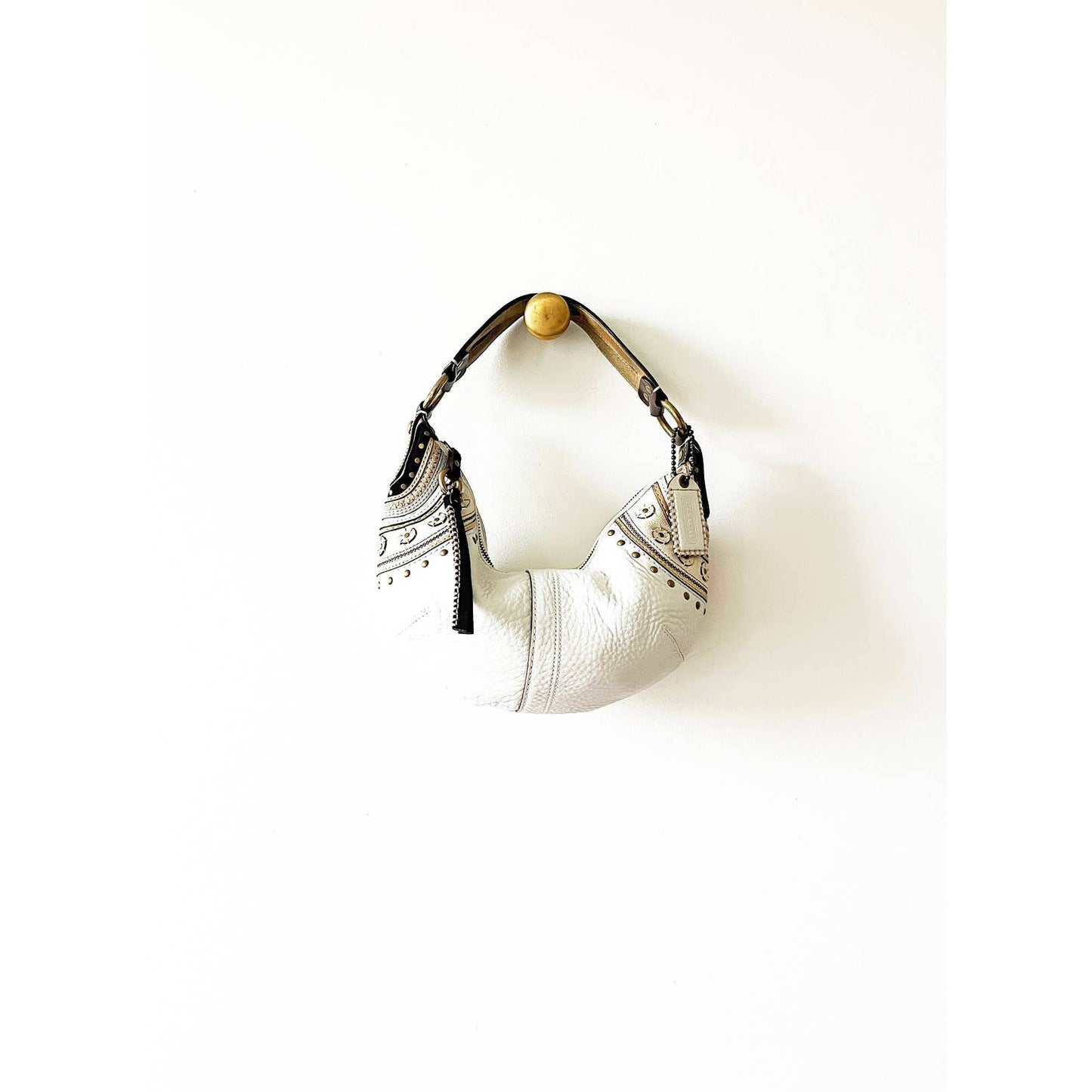 Vintage White Boho Coach Handbag Rare