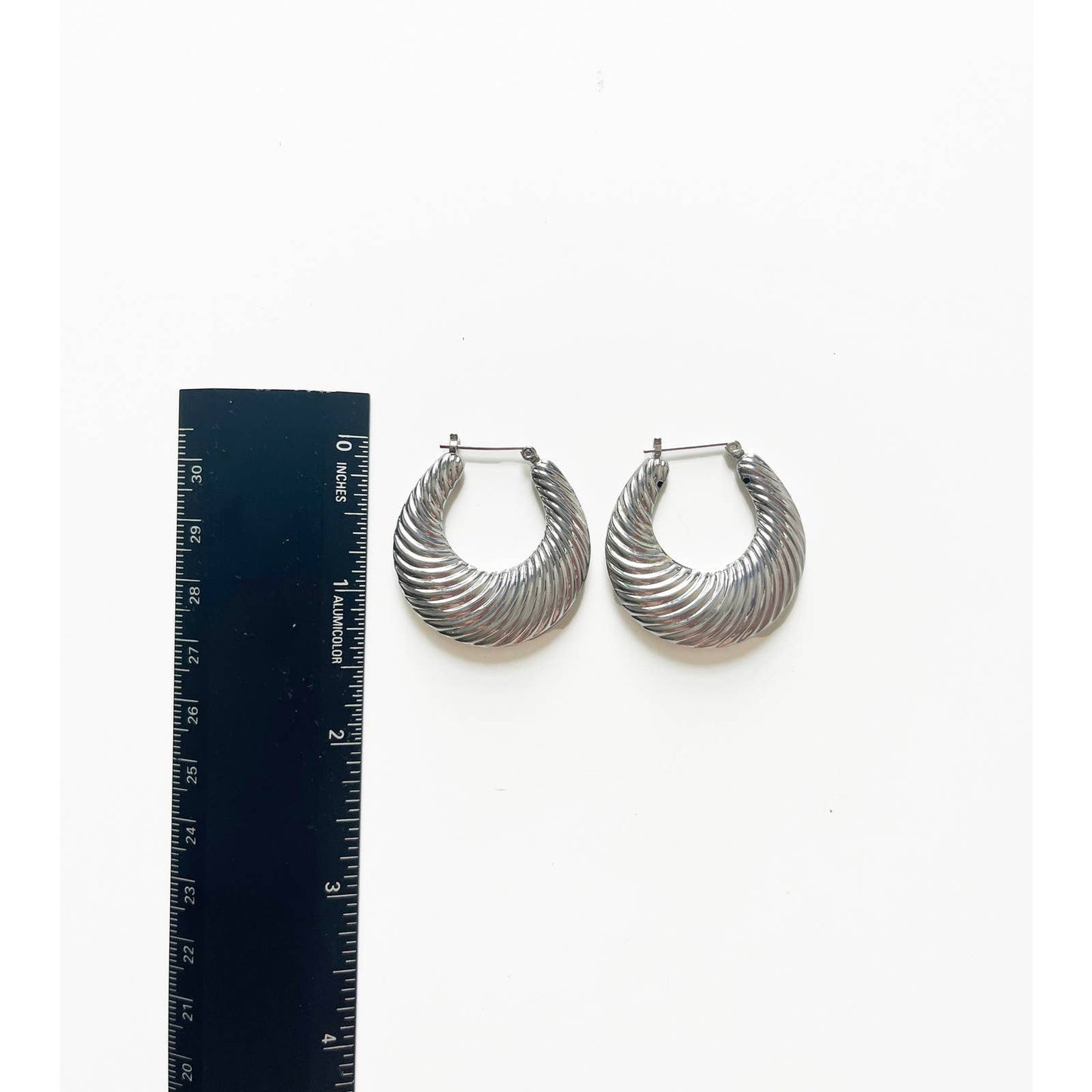 Vintage Statement Silver Hoops