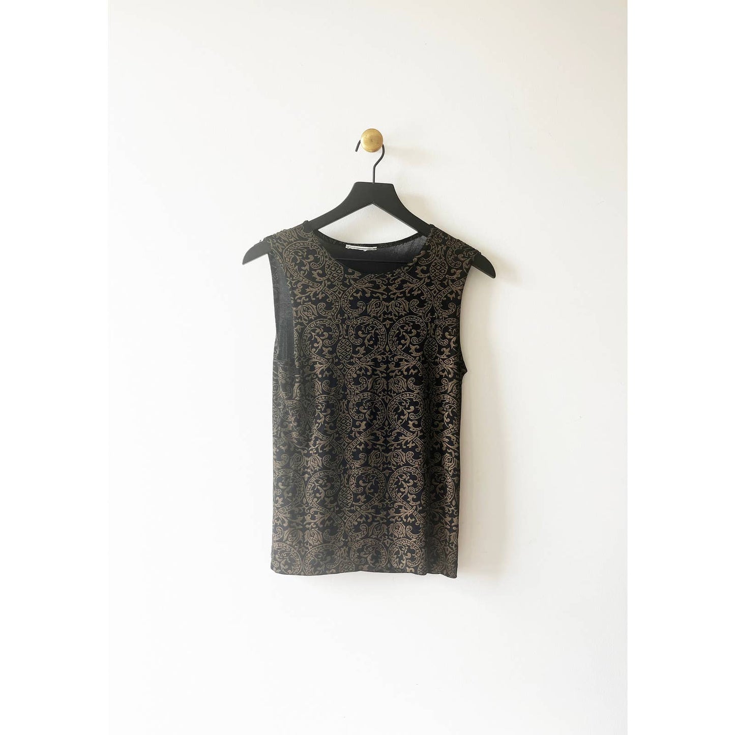 Vintage Black Scroll Deign Y2k Tank Top