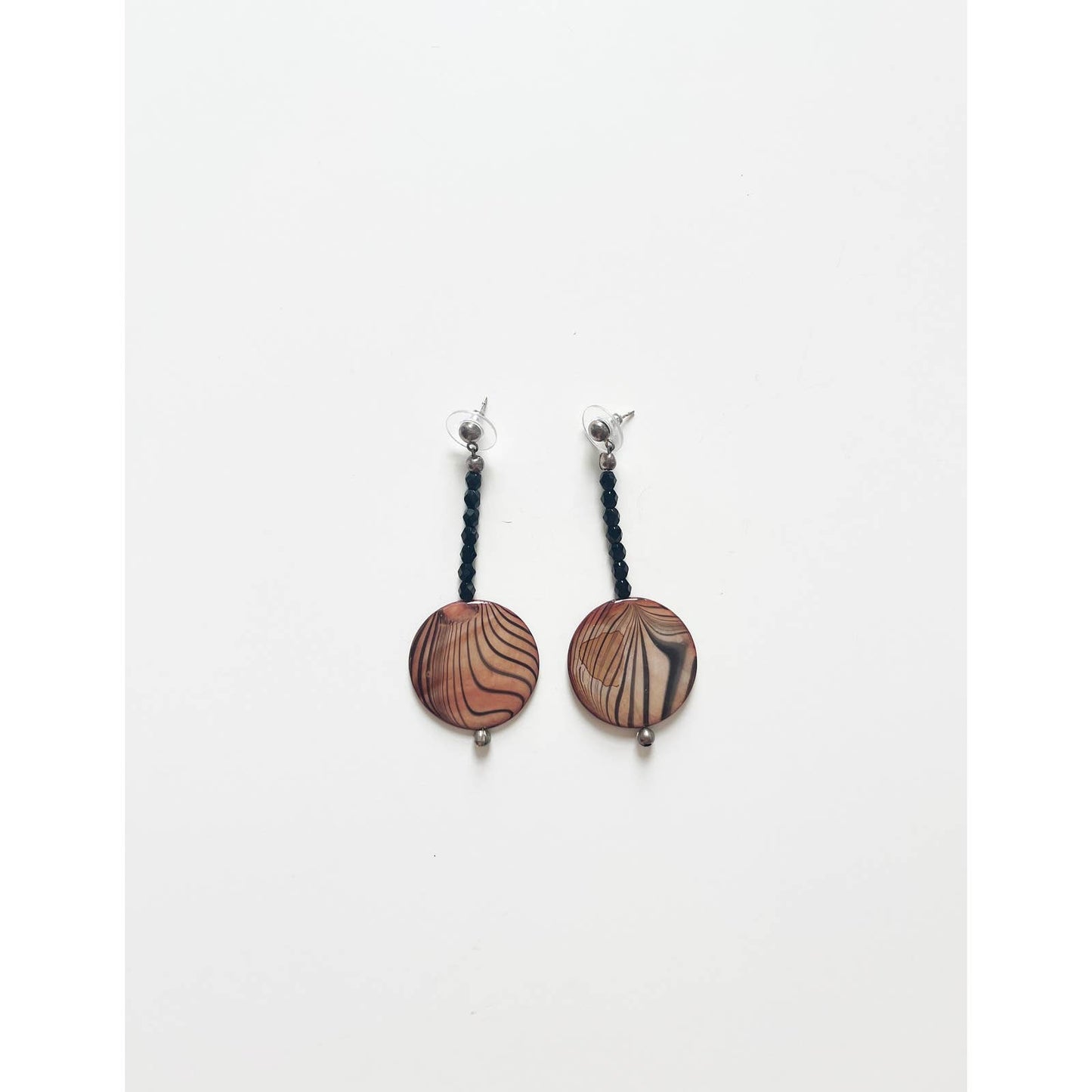 Vintage Drop Beaded Statement Shell Earrings