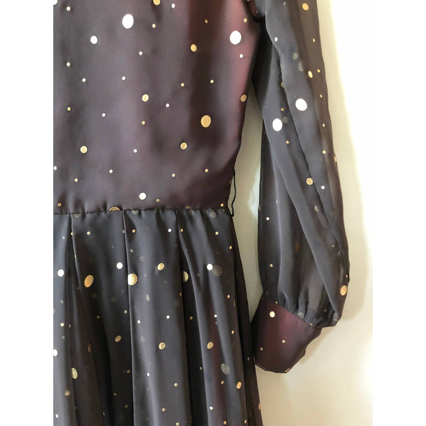 Deep Purple Vintage Hand Painted Gold Event Gown