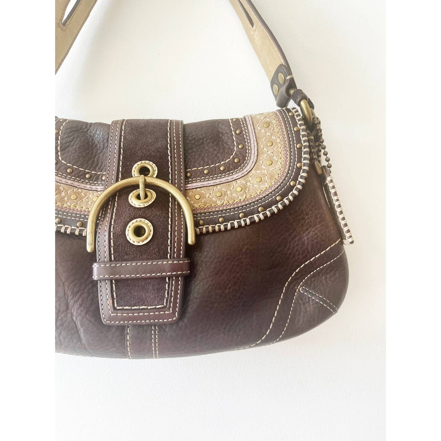 Vintage Coach Small Boho Brown Leather Bag