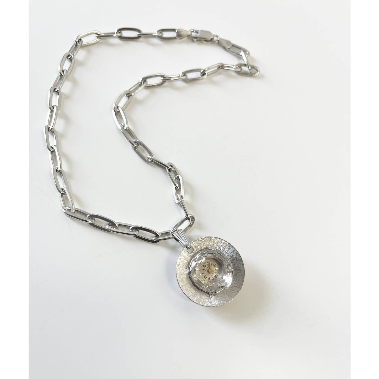 Vintage Watch Charm Necklace | 925 Silver Chain