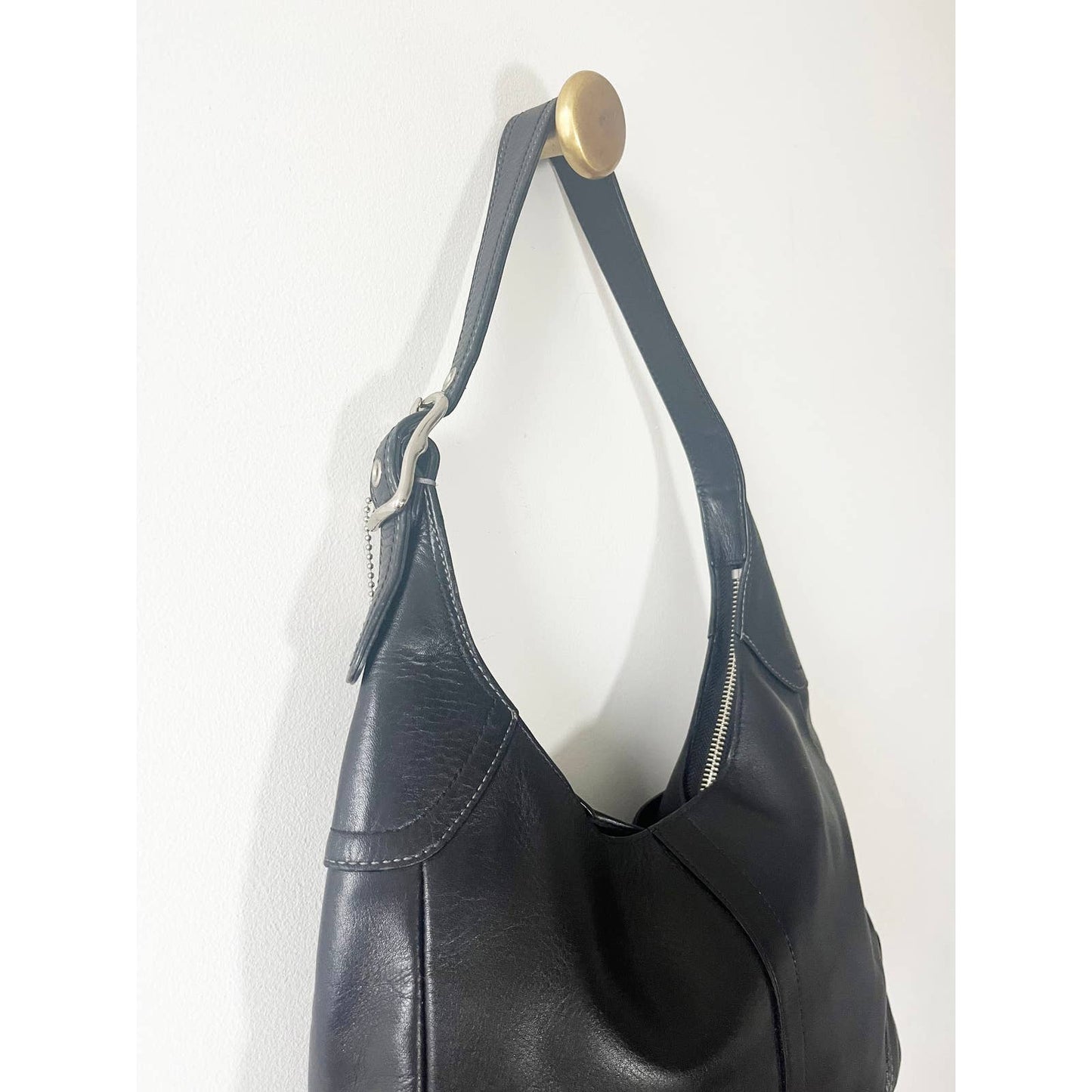 Coach Black Leather Hobo Handbag