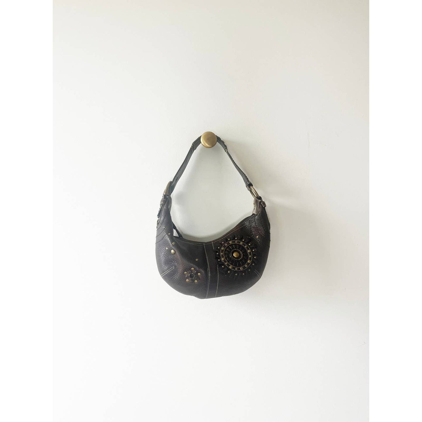 Vintage Coach Mini Boho Brown Leather Bag