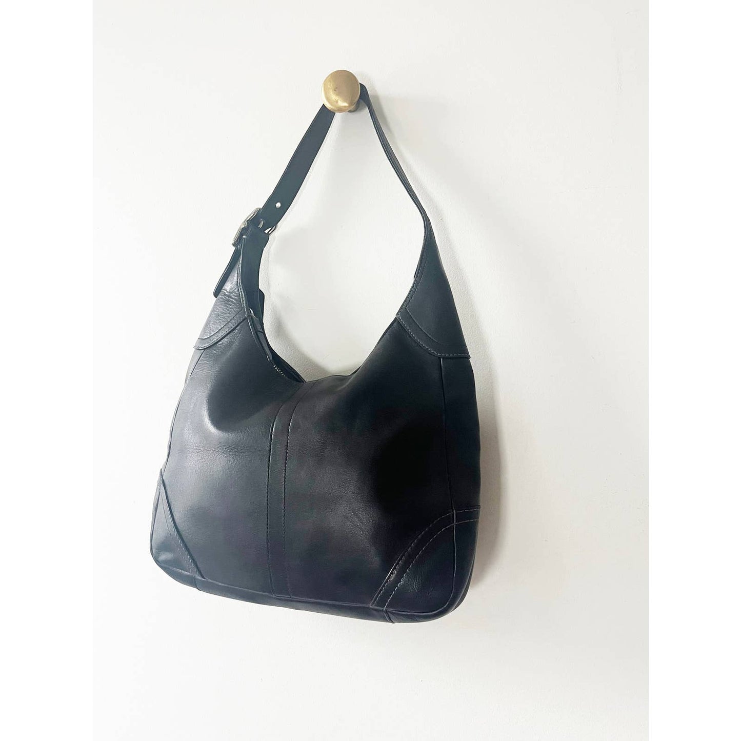 Coach Black Leather Hobo Handbag