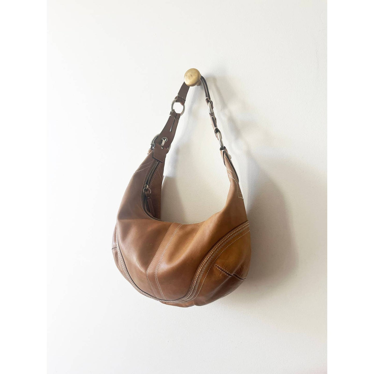 Vintage Coach Large Tan Leather Bag