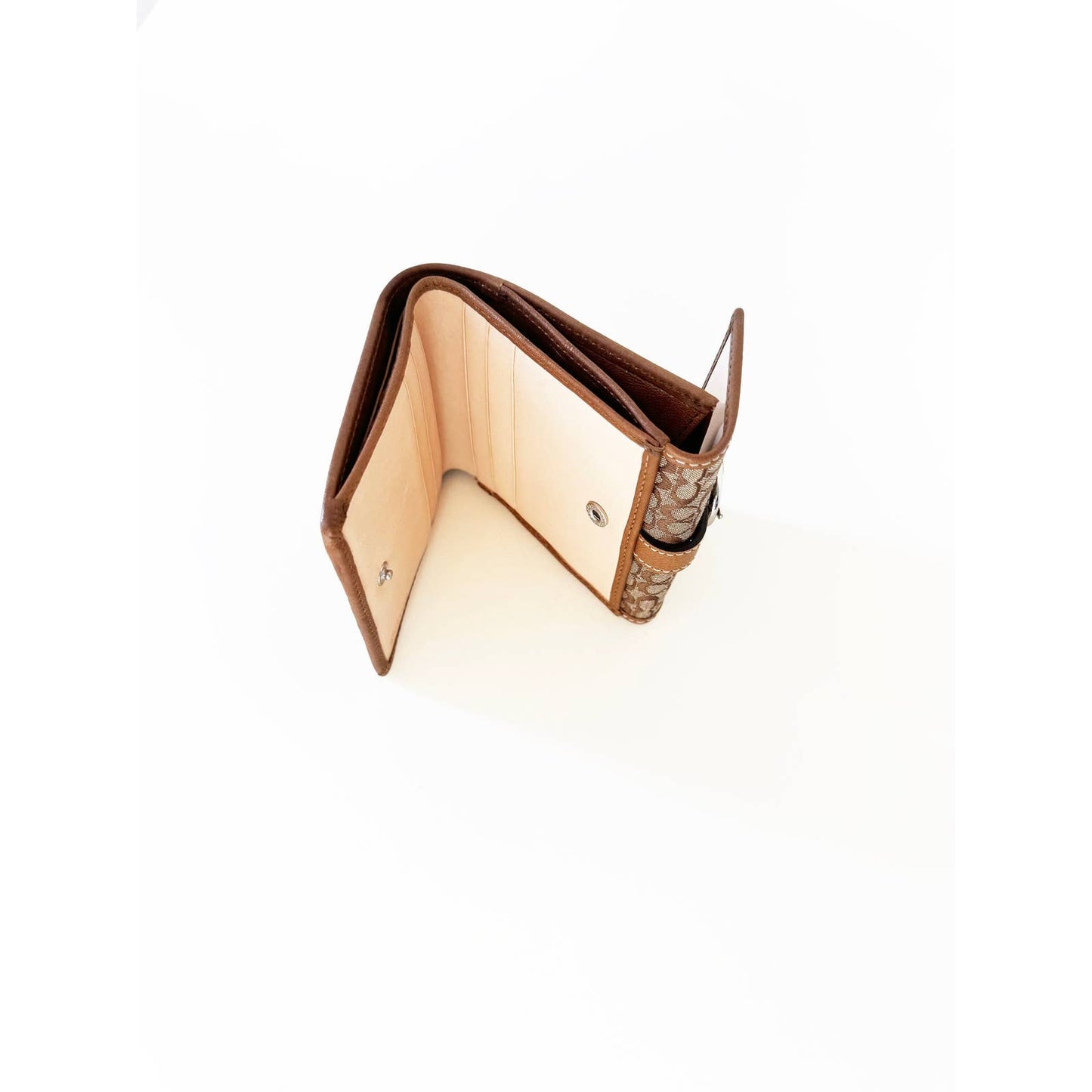 Vintage Coach Logo Mini Wallet with Buckle