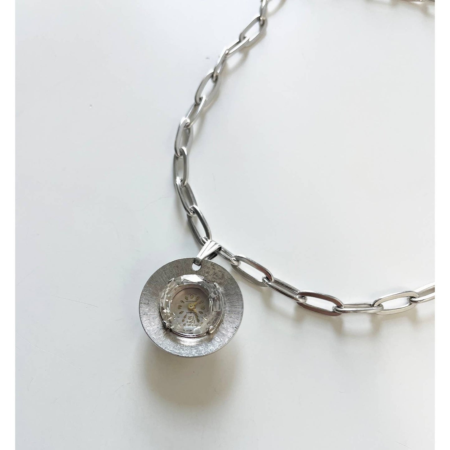 Vintage Watch Charm Necklace | 925 Silver Chain