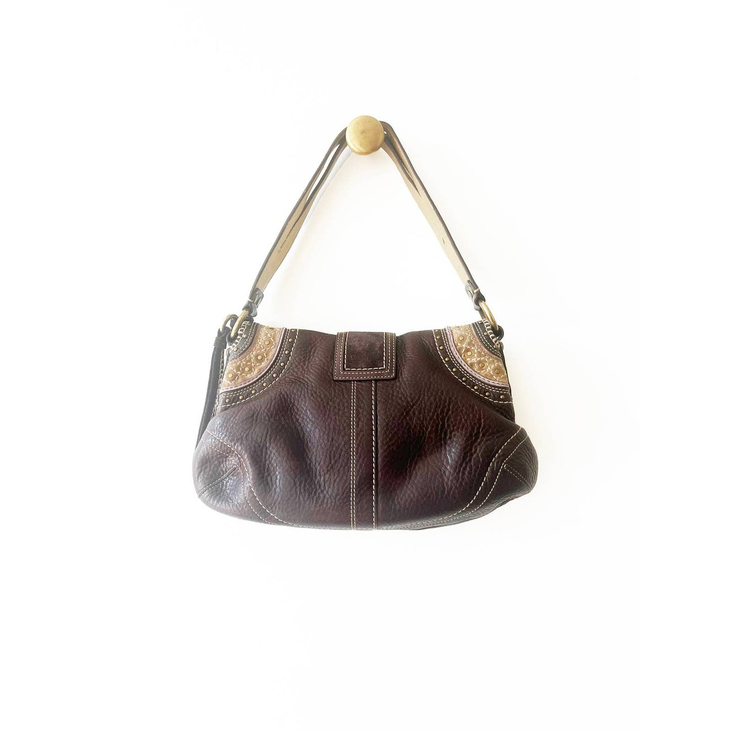 Vintage Coach Small Boho Brown Leather Bag