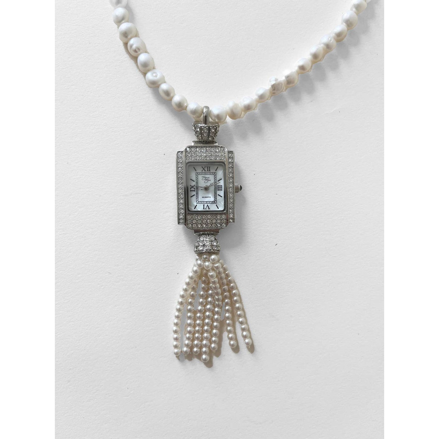 Watch Necklace | Vintage One of a Kind Watch Choker with Pearl Details
