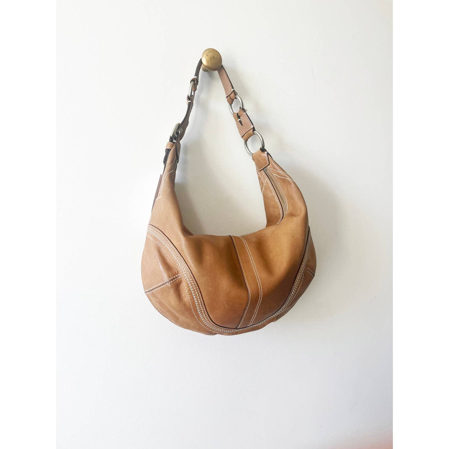 Vintage Coach Large Tan Leather Bag