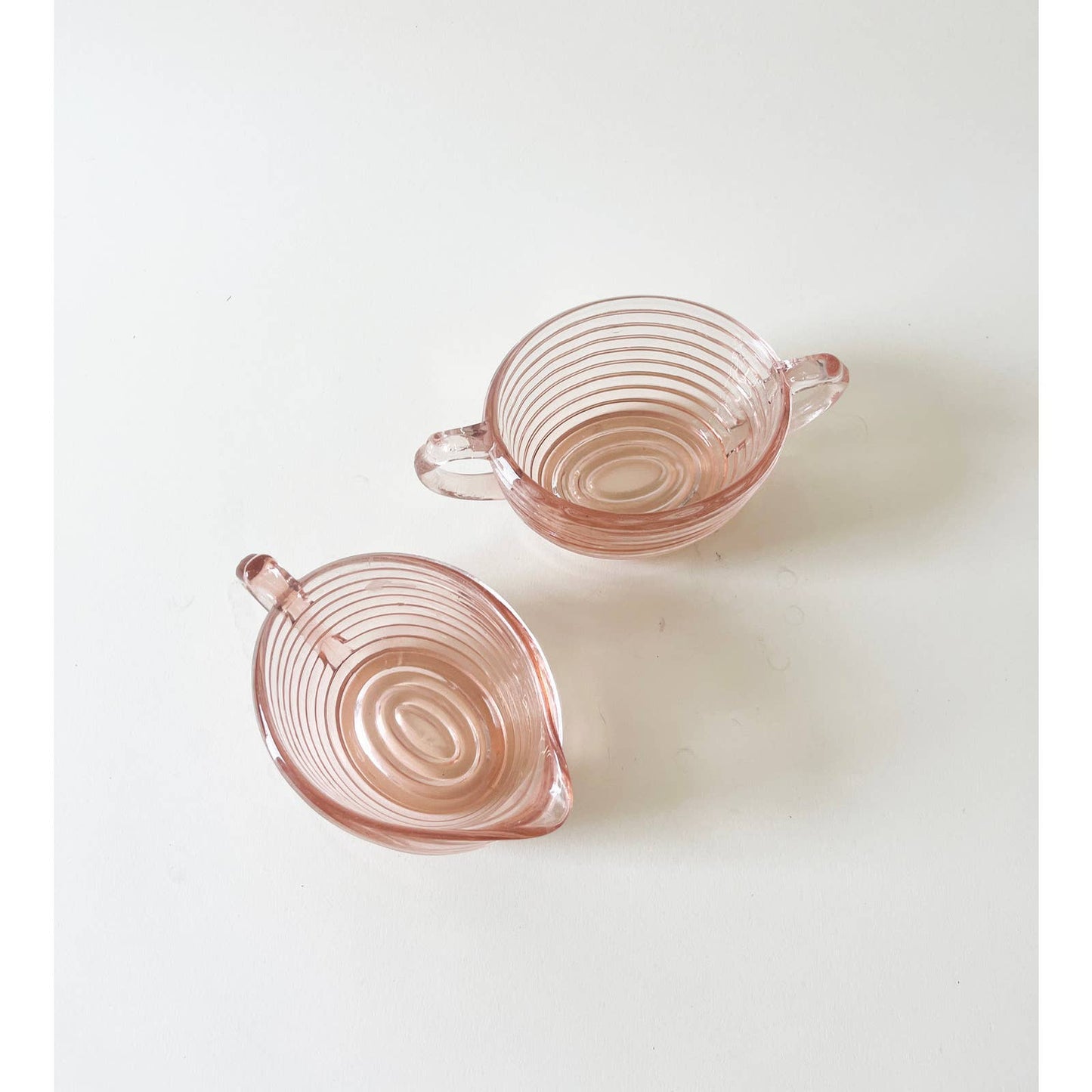 Vintage Pink Impression Coffee Milk Glasses | Pretty Pink Kitchenware | Eclectic Glassware