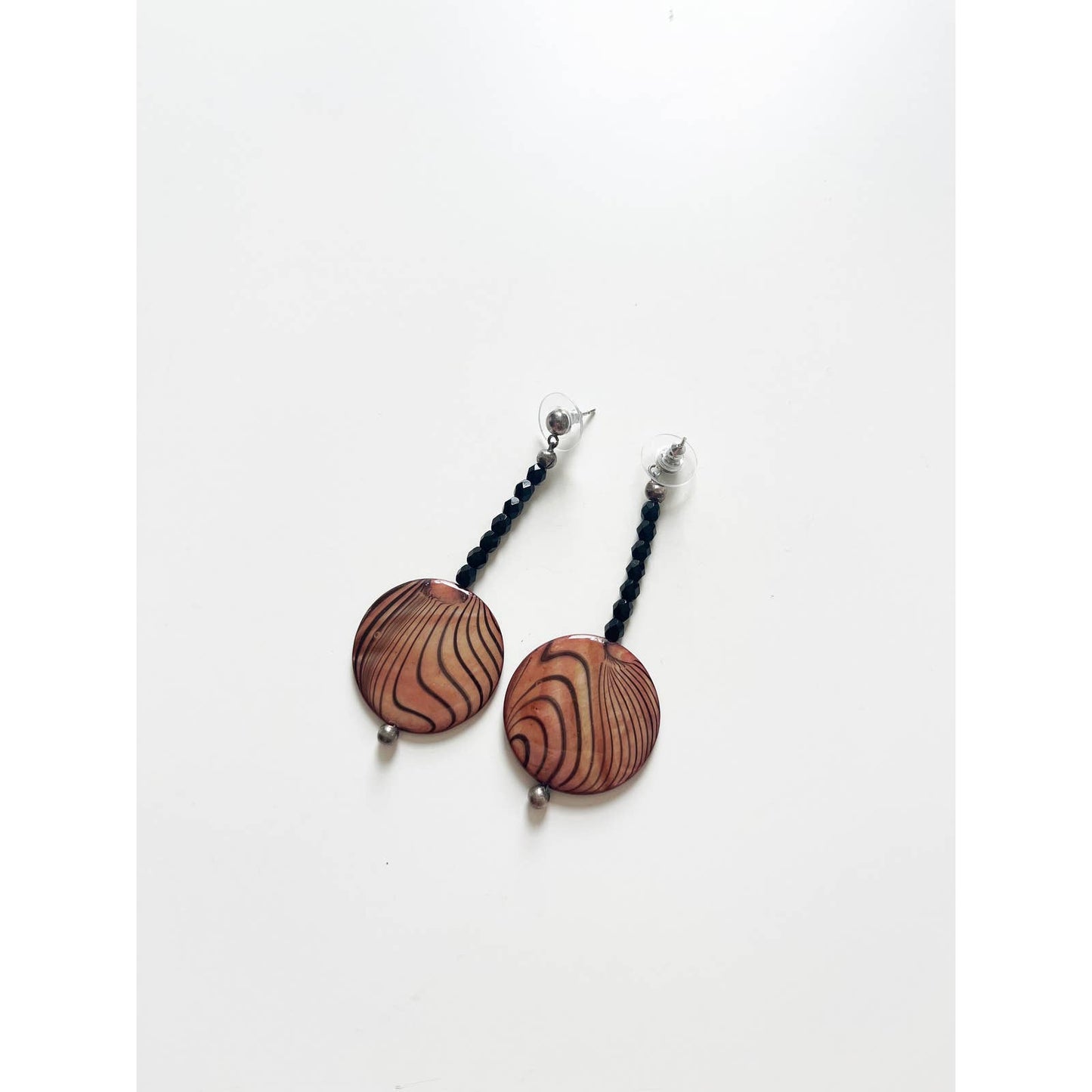 Vintage Drop Beaded Statement Shell Earrings