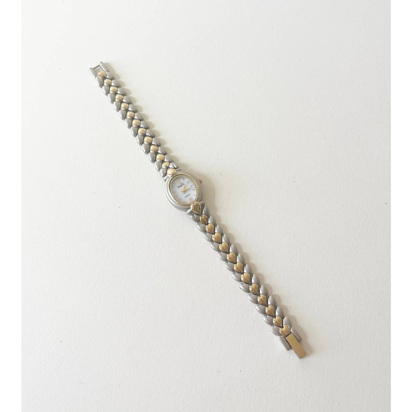 Vintage Two Tone 90s Watch with Heart Details