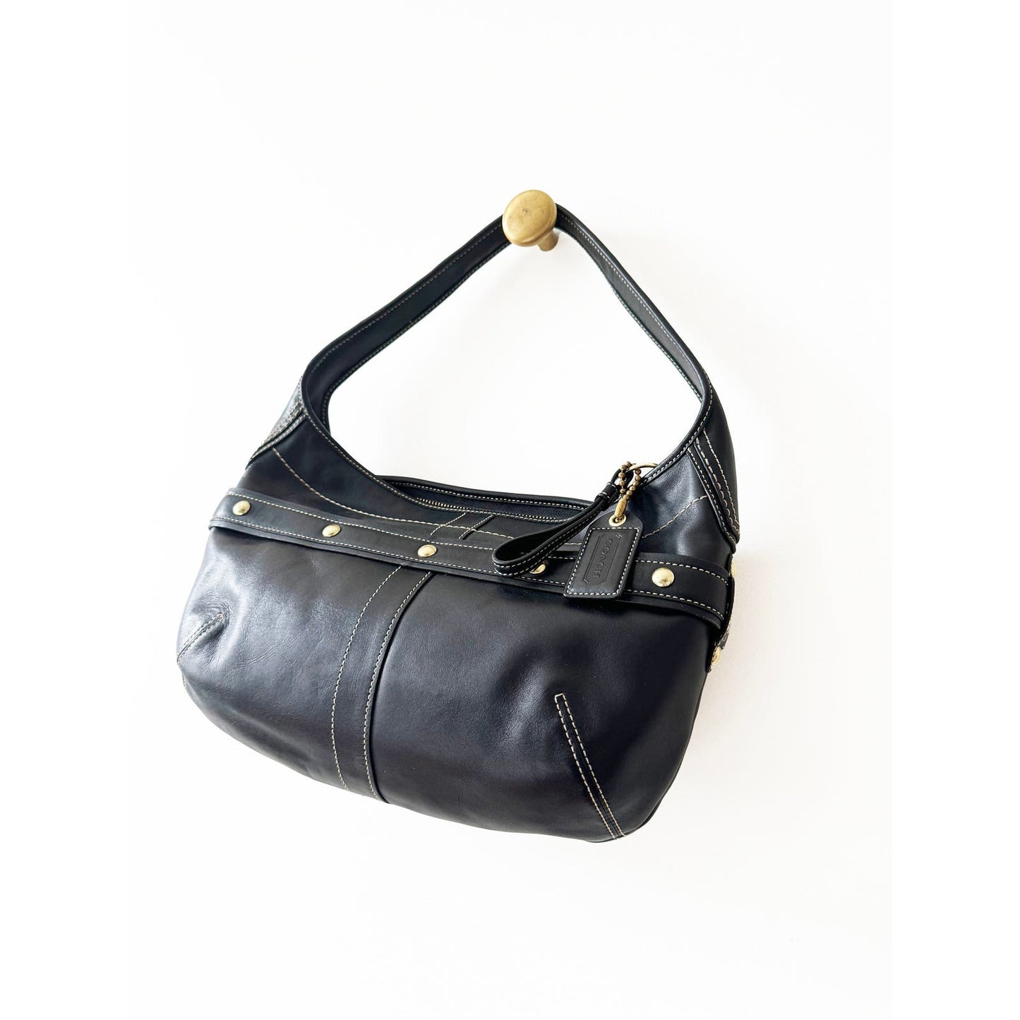 Vintage Coach Boho Black Shoulder Y2K Purse with Buckle