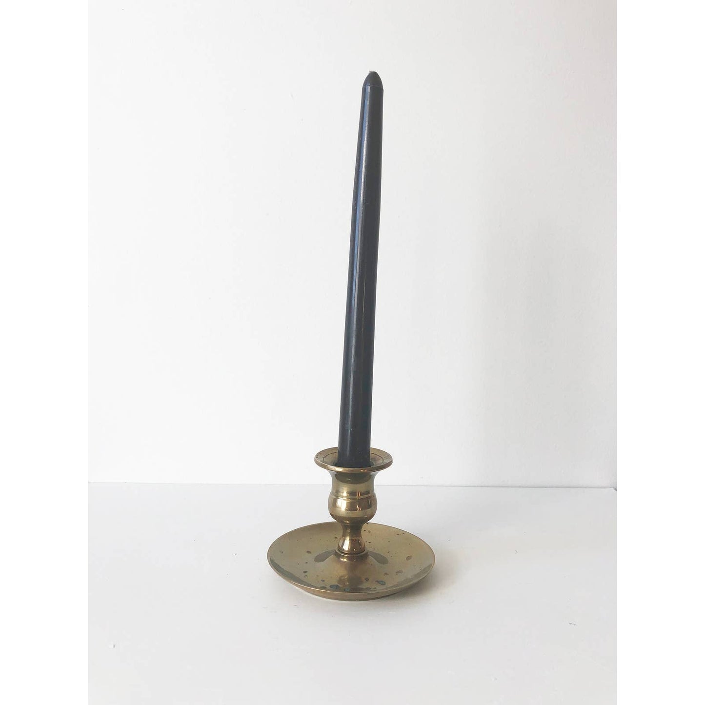 Pair of Vintage Solid Brass Chamber Sticks Hand