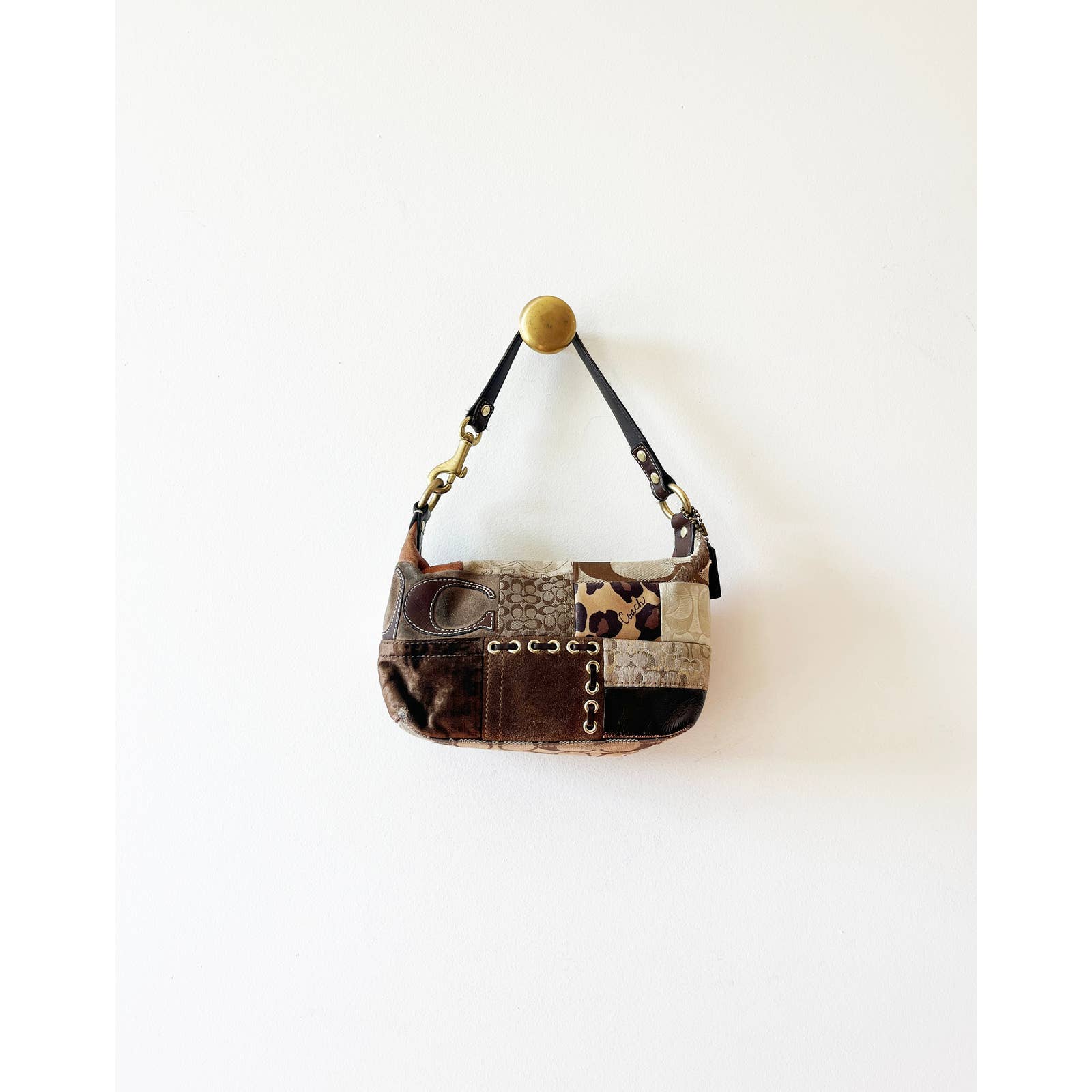Vintage Y2k Rare Patchwork Coach Mini Handbag