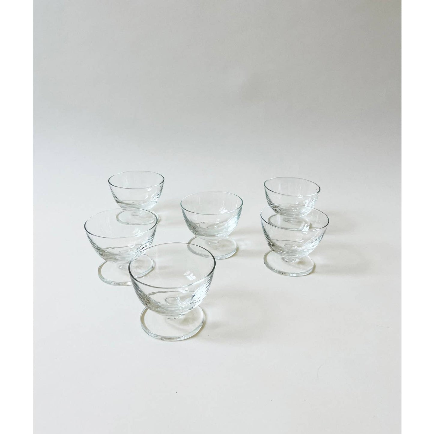 Set of Six Vintage Clear Drinking Glasses
