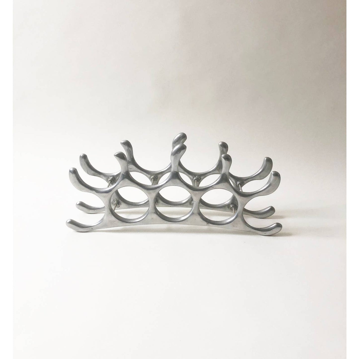 Vintage Silver Wavy Wine Rack |