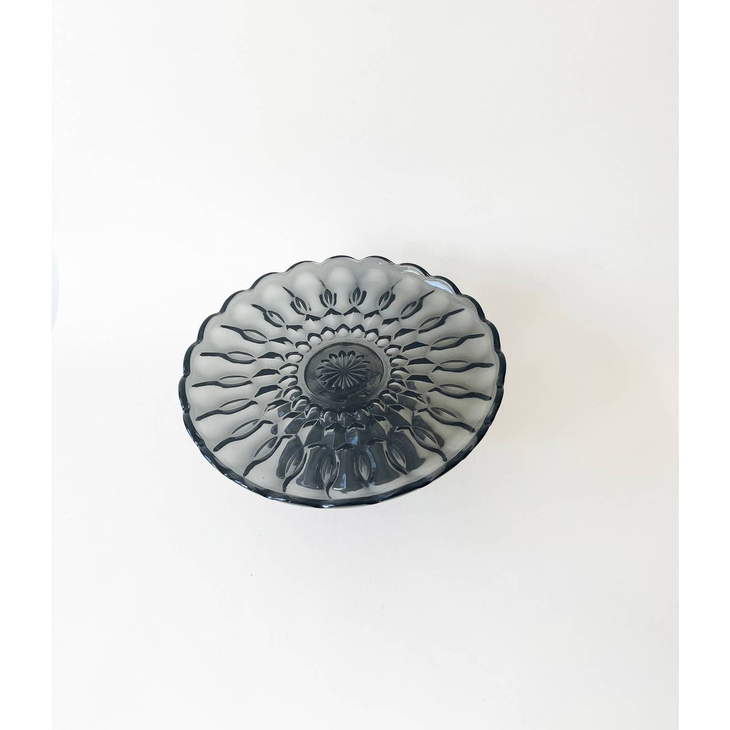 Vintage Black Glass Cake Stand -